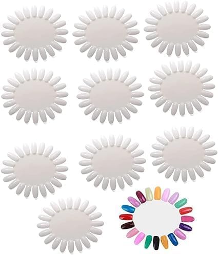 MAPPERZ Ultimate Nail Art Display Board - 10 Palettes & 200 Nail Tips for Professional Nail Design Practice, Color Swatching & Manicure Training | Durable, Lightweight Nail Art Kit for Salon & Home Use | Perfect for Nail Artists, Students & DIY Enthusiasts (Pack of 10)
