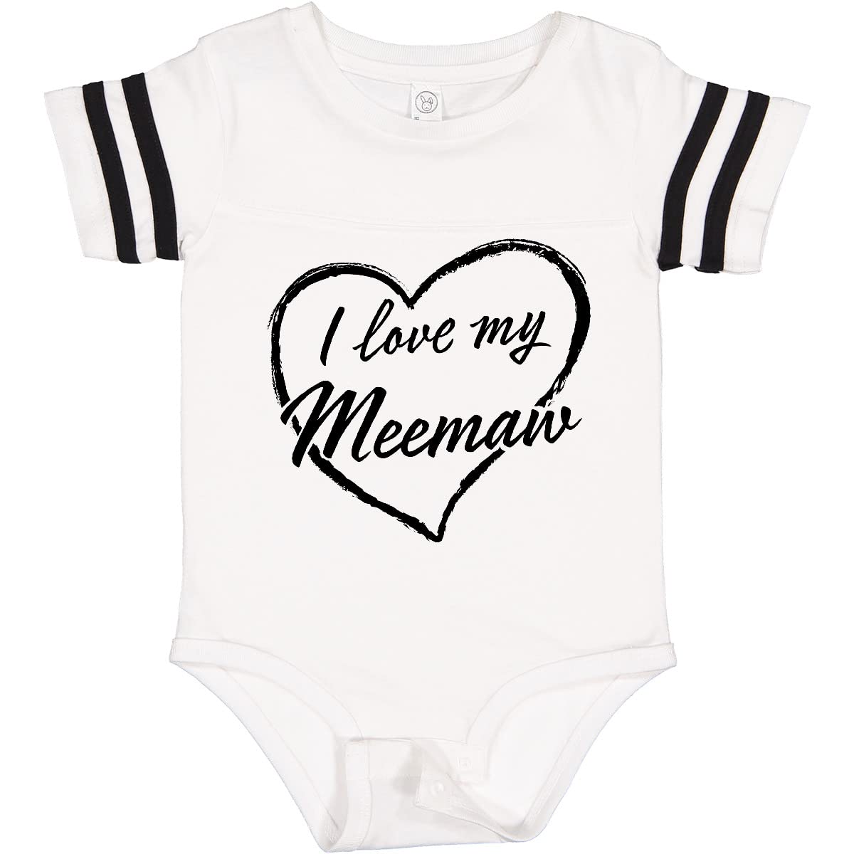Inktastic I Love My Meemaw Black Chalk Heart Baby Bodysuit - Cute Infant Onesie for Grandparents Day, Family Reunions & Photo Shoots