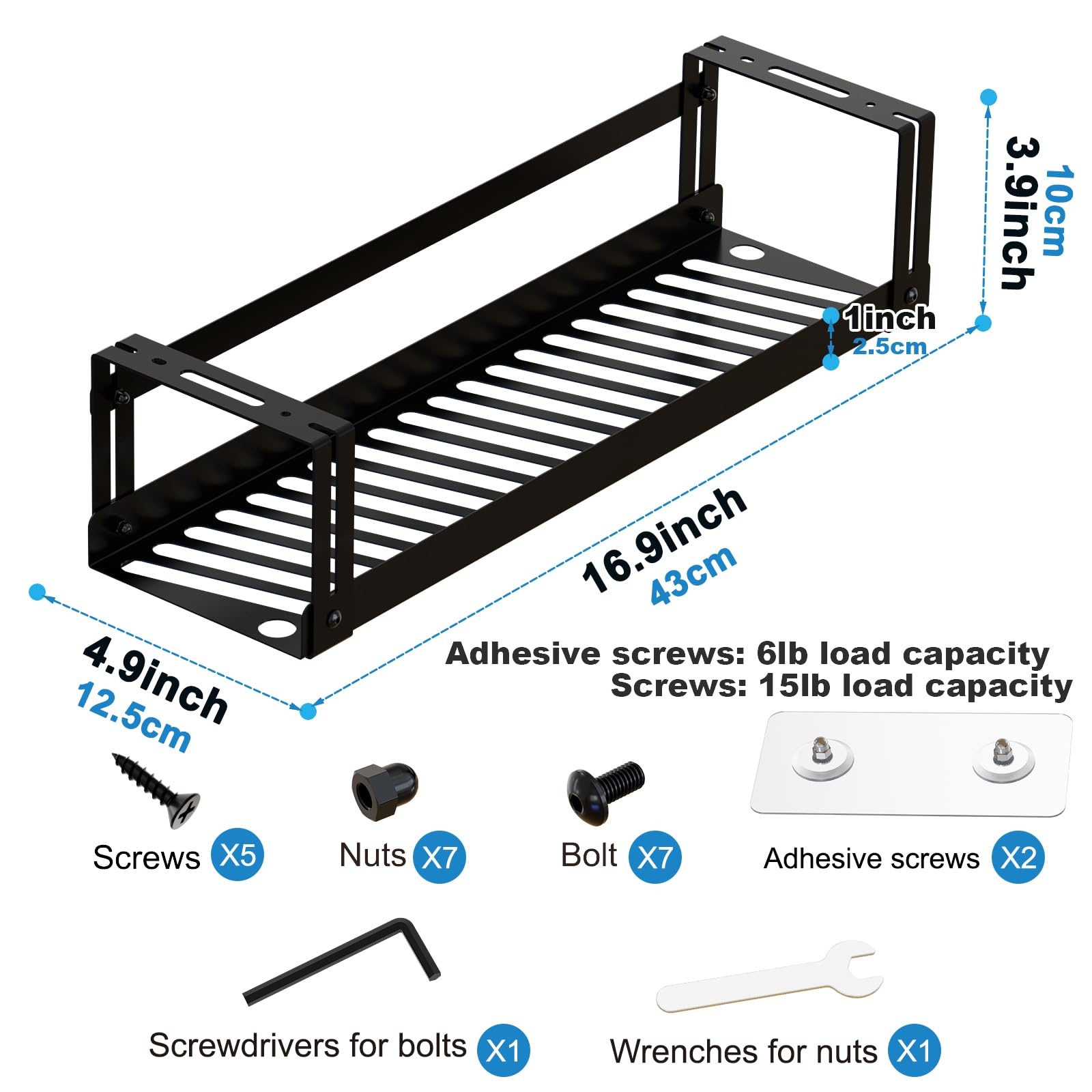 Under Desk Cable Management Tray - 17 Inch Metal Wire Organizer with Power Strip Holder, Cord Hider for Home Office Desk - Keep Workspace Neat & Tangle-Free for Computers, Monitors & Electronics