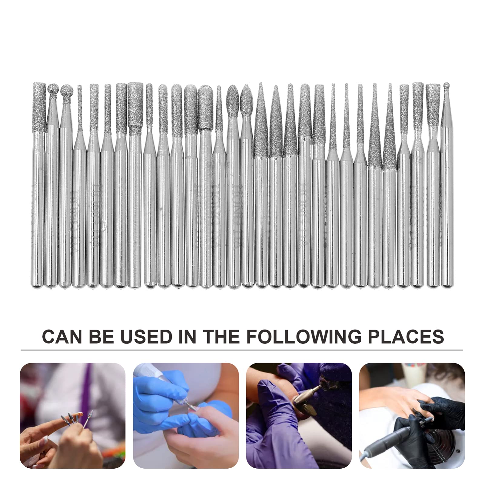 Beaupretty 30PCS Professional Nail Drill Bits Set - Sanding, Grinding & Polishing Heads for Manicure & Pedicure - Nail Art Accessories Kit for Acrylic, Gel & Natural Nails - Perfect for Home & Salon Use
