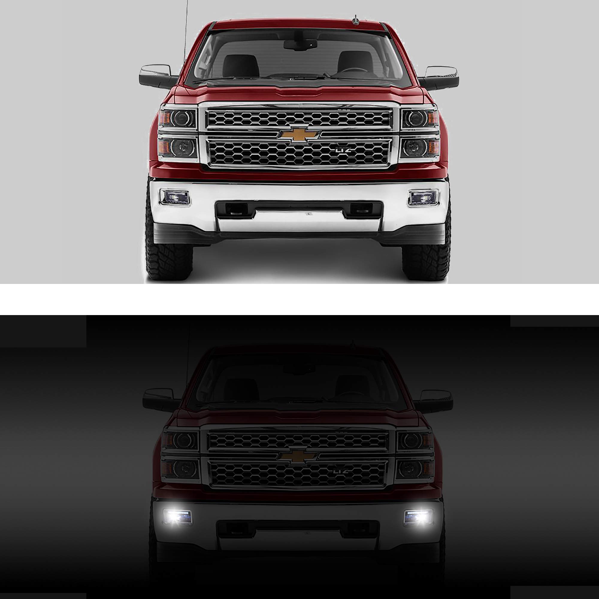 Tecoom LED Fog Lights with Daytime Running Lamps - Compatible with 2007-2015 Cadillac Escalade, Chevrolet Silverado/Avalanche/Suburban/Tahoe, GMC Sierra/Yukon - High Visibility for Night Driving & Off-Road Adventures