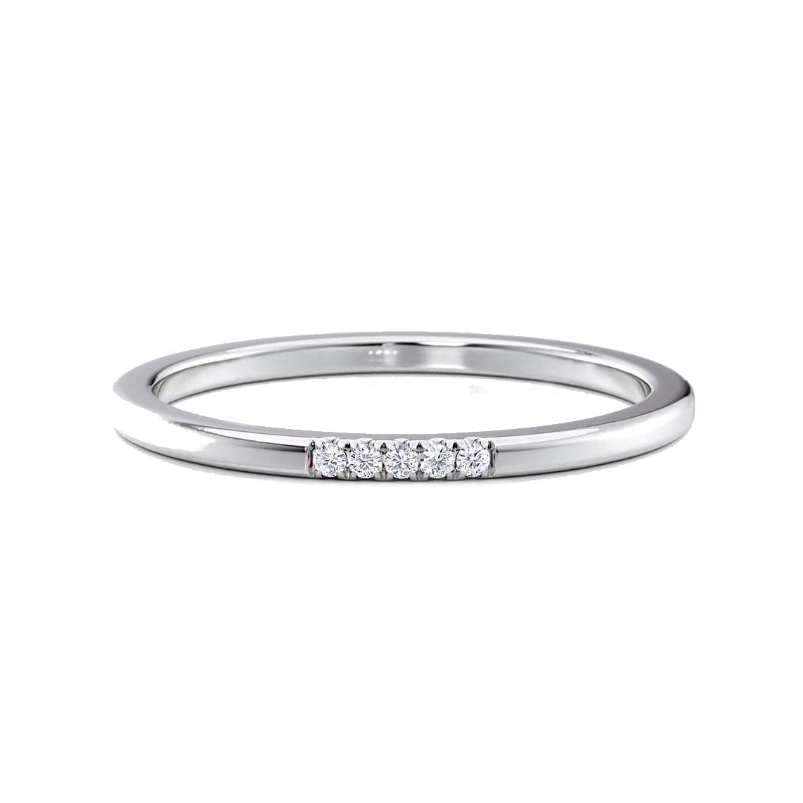 0.05ct Certified Diamond Petite Wedding Ring - 10k Solid Gold Micro Pave Setting Half Eternity Band for Women - Perfect for Engagement, Anniversary & Everyday Wear Jewelry Gift for Her