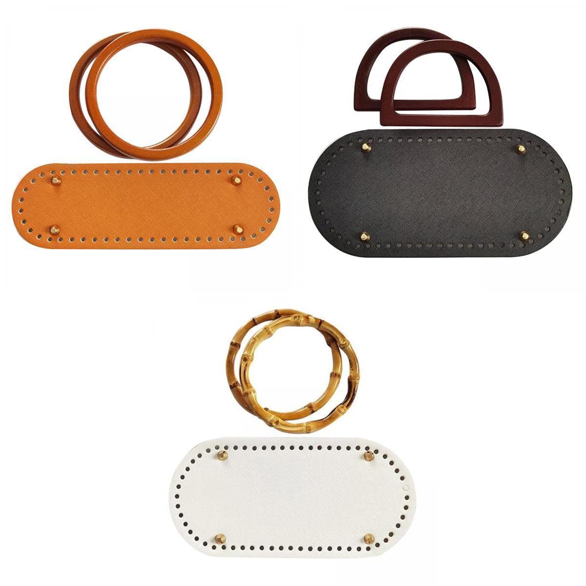 Simhoo 3X DIY Hand Woven Bag Bottom Pads - Nail Base Insert Replacement for Purses Making | Perfect for Handbag Repair, Crafting Projects & Leather Accessories Restoration
