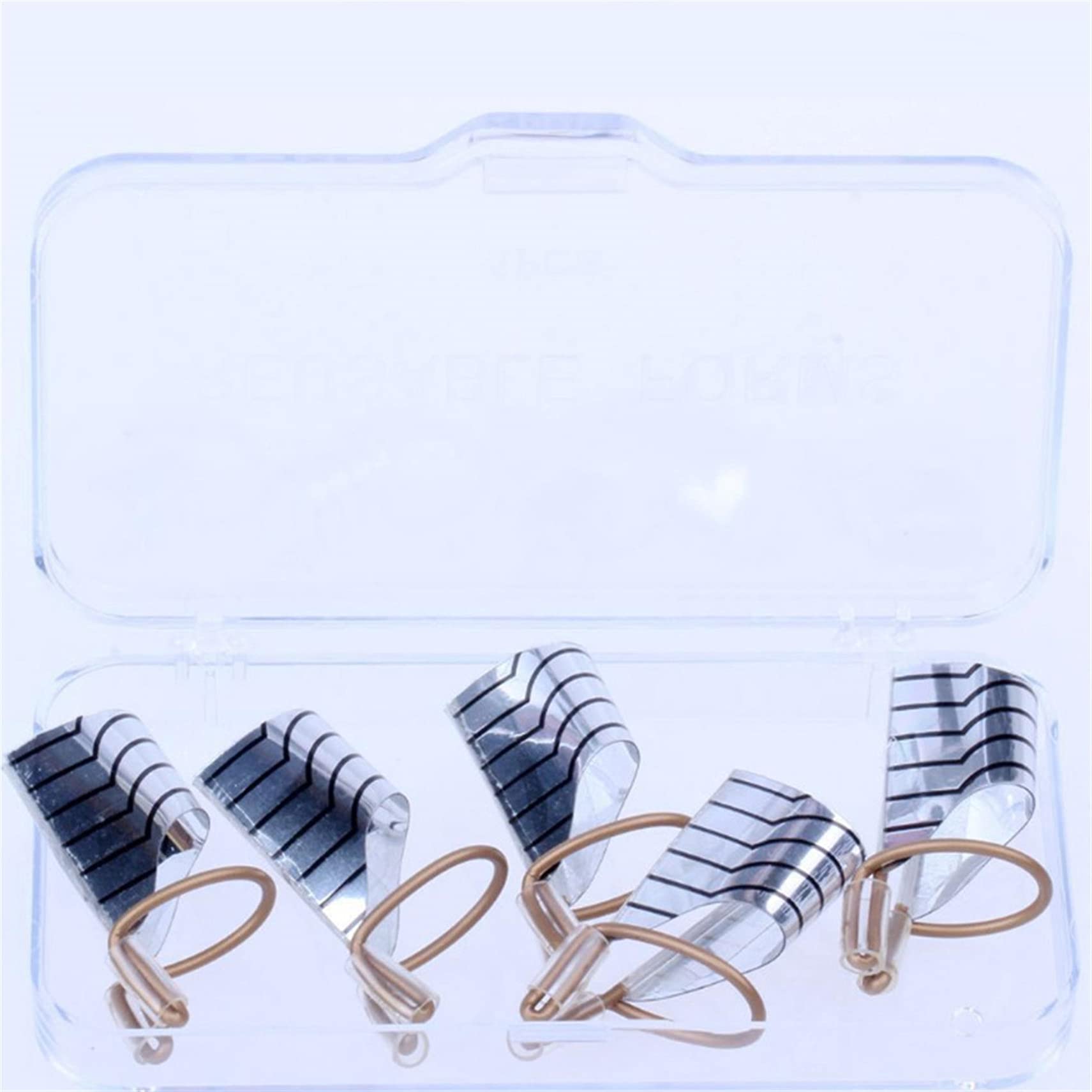 5 Pack Reusable Nail Art Extension Forms - Acrylic UV Gel Guide Protector for French Manicure | DIY Nail Salon & Home Manicure Accessories | Perfect for Professional Use & At-Home Nail Care