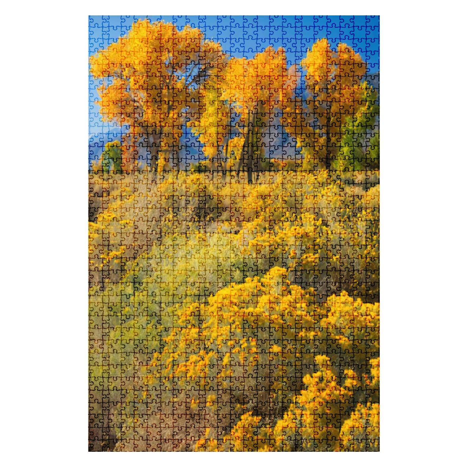 1000-Piece Wooden Jigsaw Puzzle - Autumn Cottonwood Trees in California's Sierra Nevada Bishop - Challenging Adult Puzzle for Family Game Night, Home Decor & Gift Idea (DIY Educational Toy for Kids & Adults)