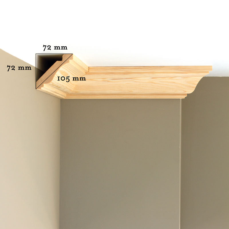 Kronlist and Taklist Furu Sekelskifte - Premium Pine Crown Molding and Ceiling Trim for Vintage Home Decor - Perfect for Living Room, Bedroom & Historic Renovation
