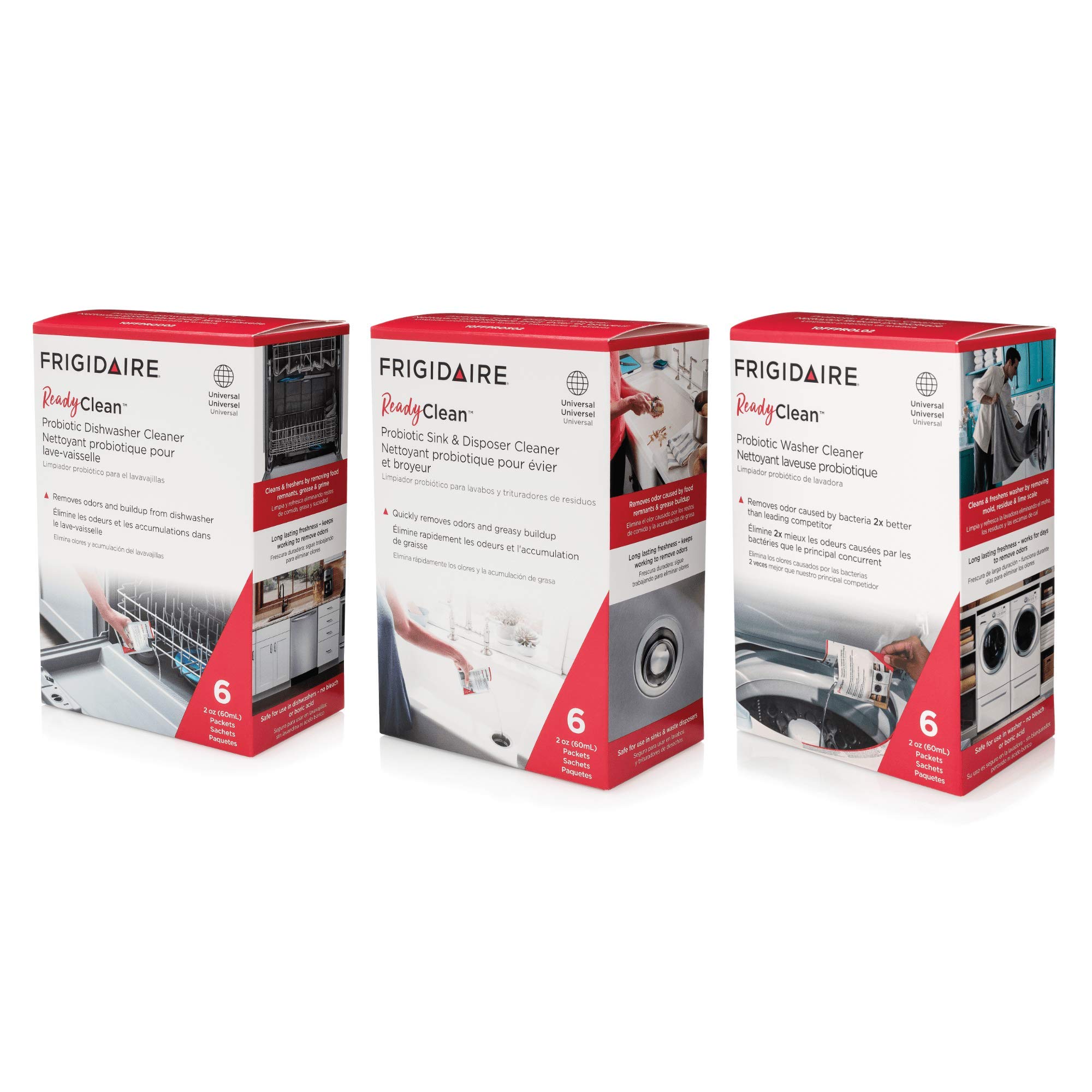 Frigidaire 10FFHOME01 Ready Clean Probiotic Appliance Care Kit - Refrigerator & Freezer Cleaning System - Eliminates Odors & Maintains Freshness - Perfect for Home Kitchen Appliances Maintenance