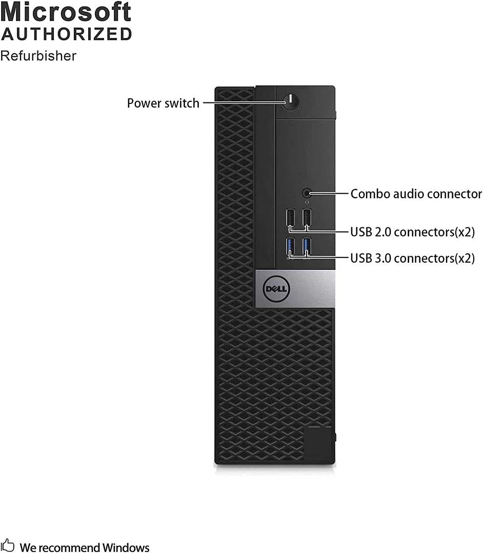 Refurbished Dell OptiPlex 5050 SFF Desktop PC - Intel Core i7-7700 Processor (Up to 4.2GHz), 32GB DDR4 RAM, 1TB NVMe SSD + 2TB HDD, WiFi 6 (AX200), Bluetooth, Windows 10 Pro - Dual Monitor Support with Wireless Keyboard & Mouse - Perfect for Home Office, Business Workstations & Gaming Setups
