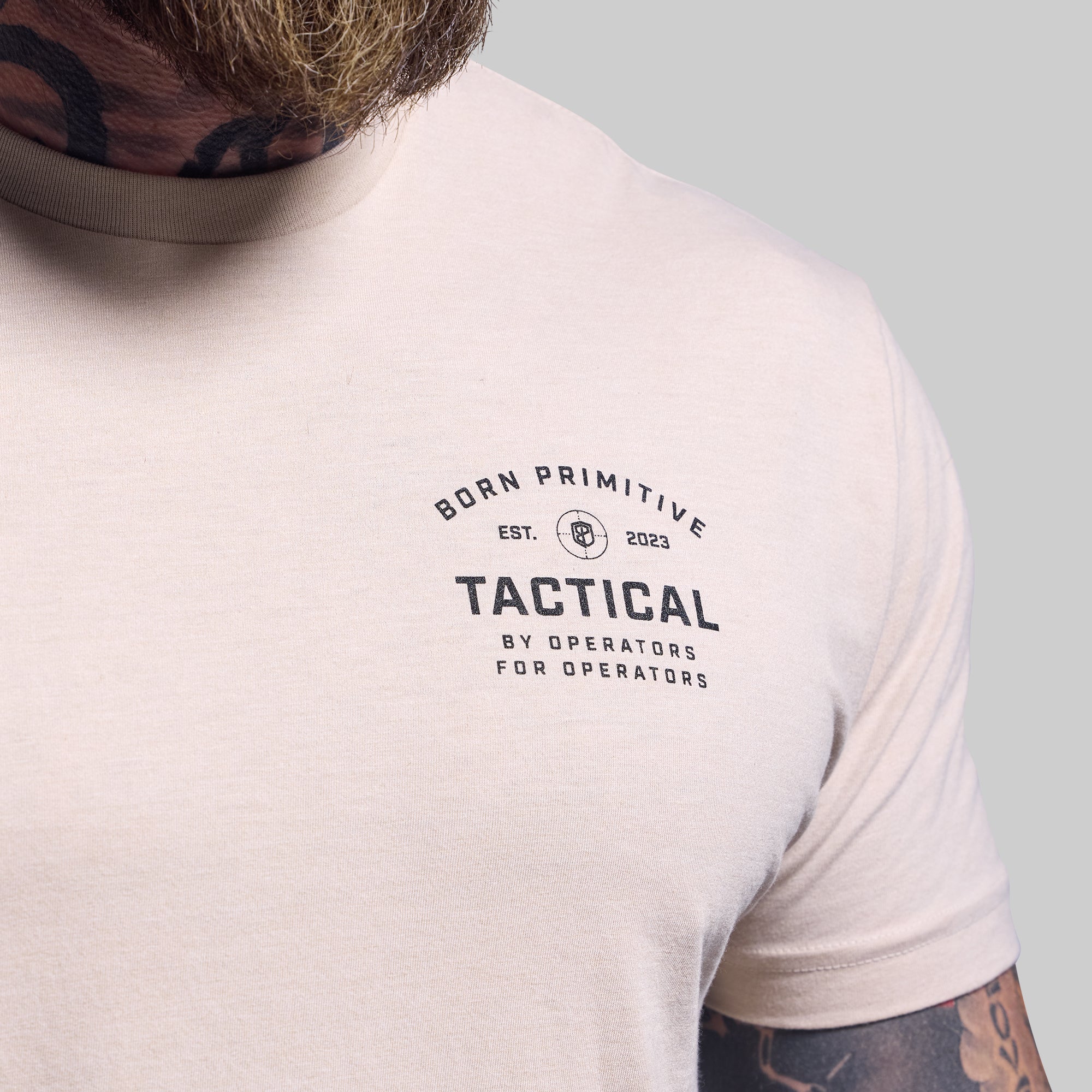 Tactical Operator T-Shirt for Men - Tan Military Tee - Durable & Comfortable for Outdoor, Hiking & Tactical Training