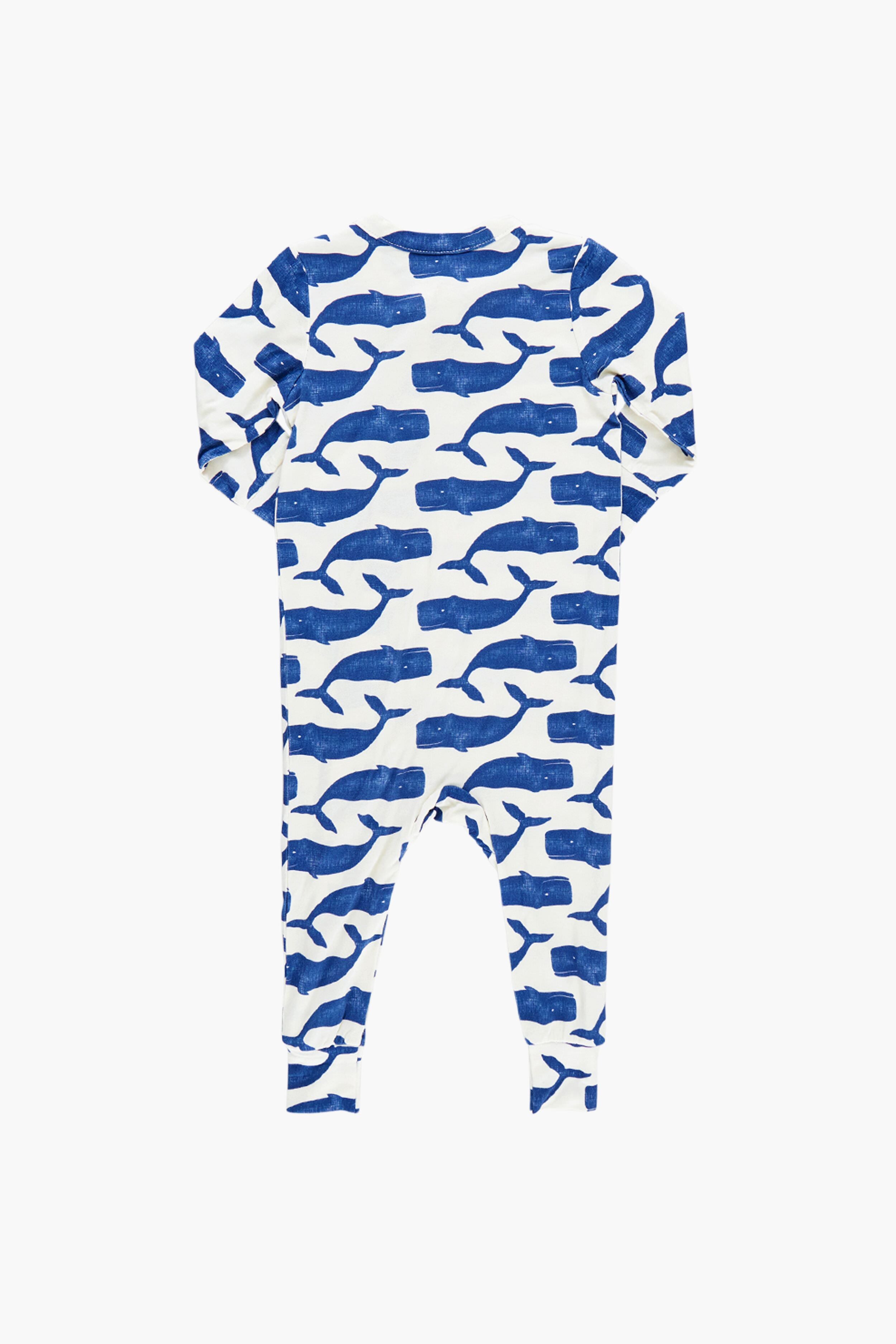 Blue Whales Baby Bamboo Romper - Soft Organic Cotton Jumpsuit for Newborns & Infants | Perfect for Playtime, Photos & Everyday Comfort