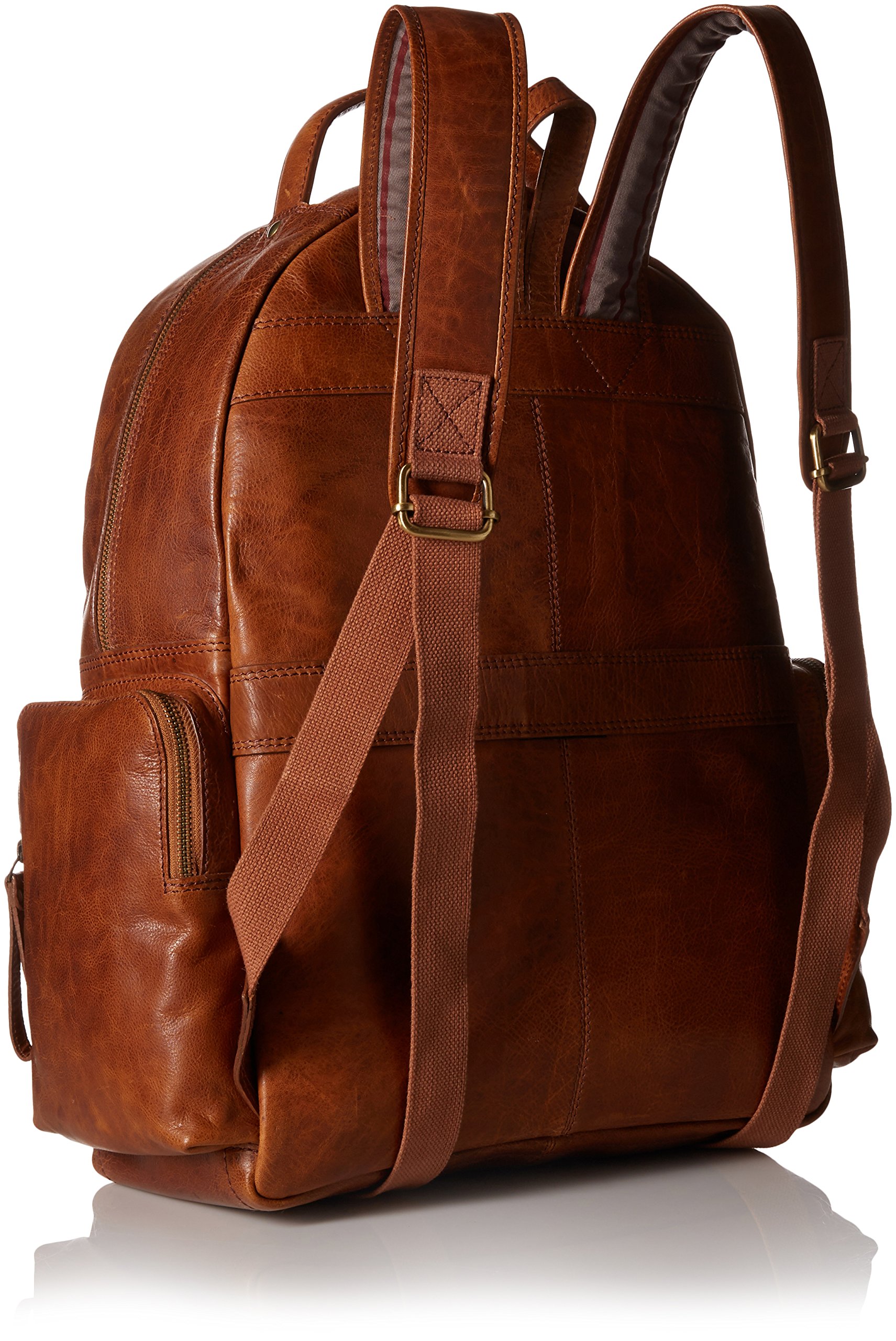 Rawlings Rugged Backpack for Men & Women - Durable Leather Laptop Backpack with Multiple Pockets, Cognac Brown - Perfect for Work, Travel & Outdoor Adventures