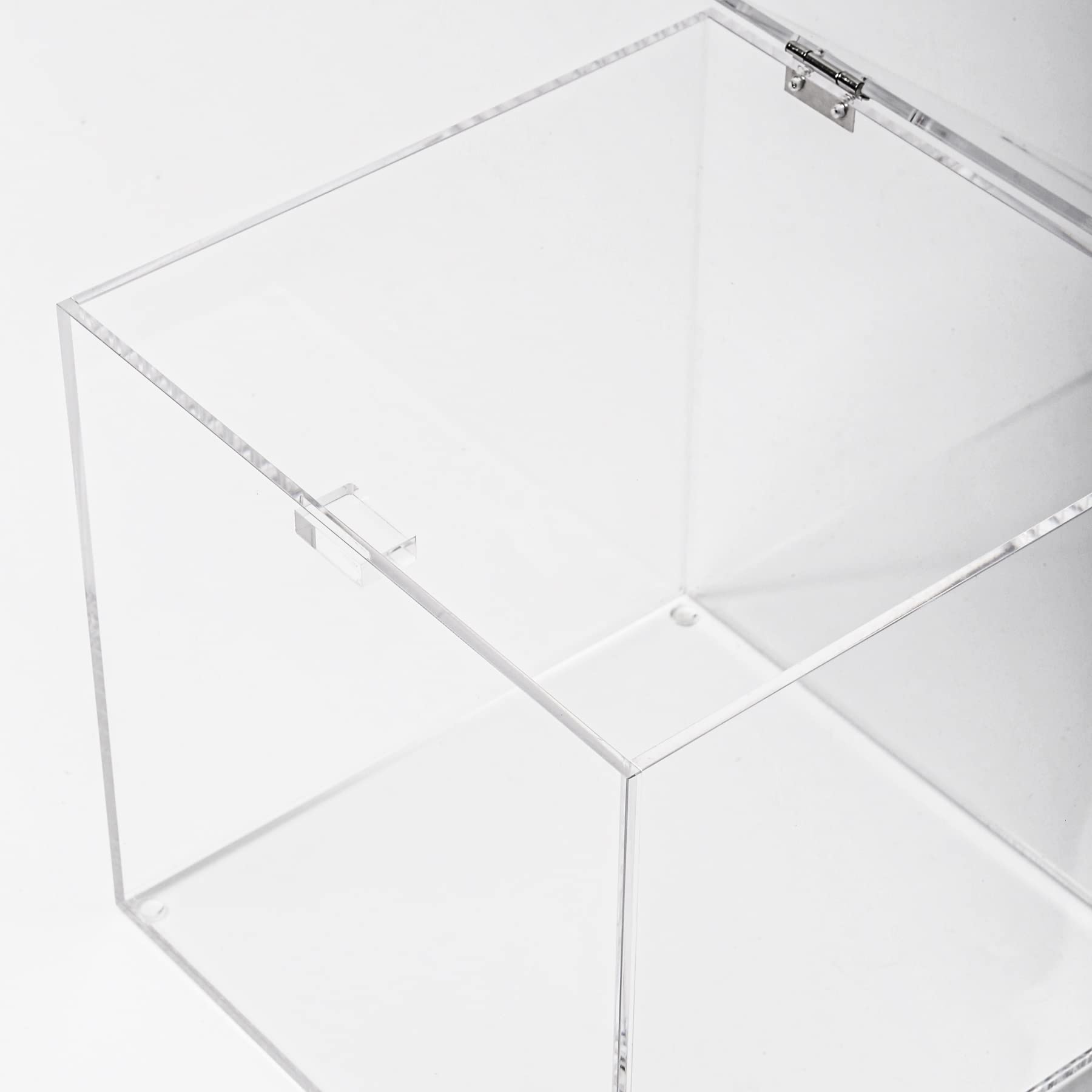 CiaoHER Acrylic Donation Box 12x12x12 Inches - Clear Ballot Suggestion Box for Money Storage, Voting, Charity Events, Contests & Feedback Collection - Perfect for Schools, Churches, Fundraisers & Community Centers