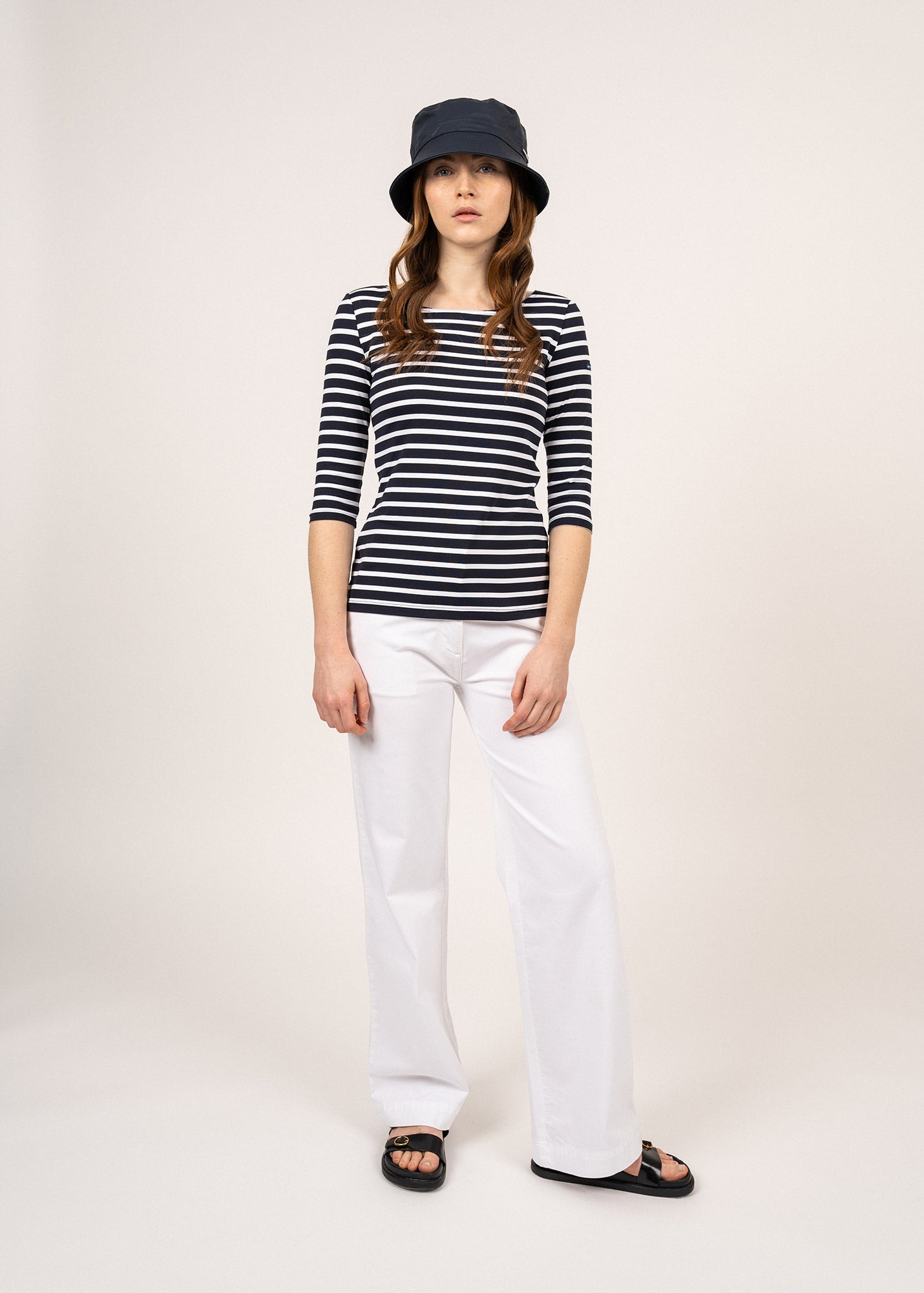 GARDE COTE III Nautical Striped UV Protection Sport Top for Women - Navy & White | Perfect for Sailing, Beach Outings & Outdoor Activities