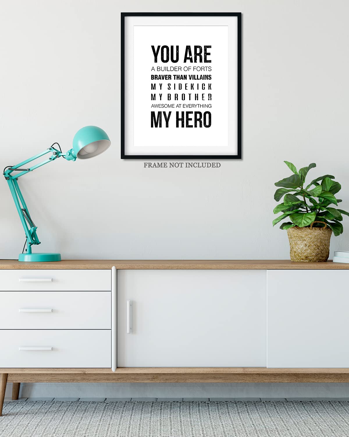 Govivo You Are My Hero Wall Art Print - 11x14 Inspirational Typography Decor for Home & Office - Motivational Quote Poster on Premium Photo Paper - Perfect for Living Room, Bedroom & Gift Giving