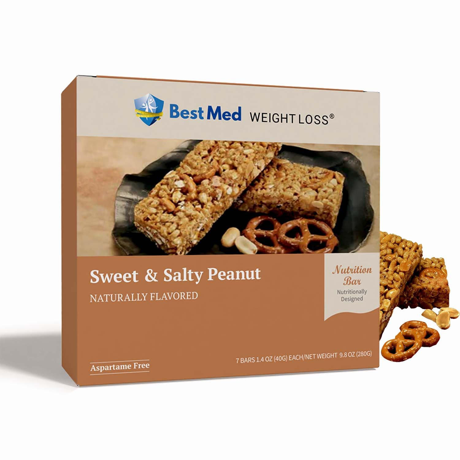 BestMed High Protein Snack Bars - Low Carb, 10g Protein, Low Sugar, Low Calorie Keto Friendly Bars for Weight Loss & Muscle Building - Sweet & Salty Peanut Flavor (3 Boxes, 21 Count) - Perfect for Gym, Hiking, Office Snacks & Healthy On-the-Go Lifestyle