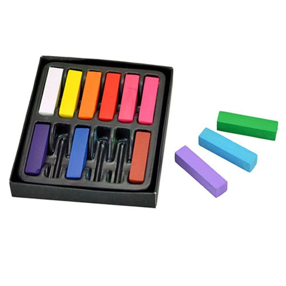 12 Colors Temporary Hair Chalk Set - Washable & Non-Toxic Pastel Hair Dye for Kids & Adults | Perfect for Birthday Parties, Halloween, Christmas & Cosplay (1 Pack)