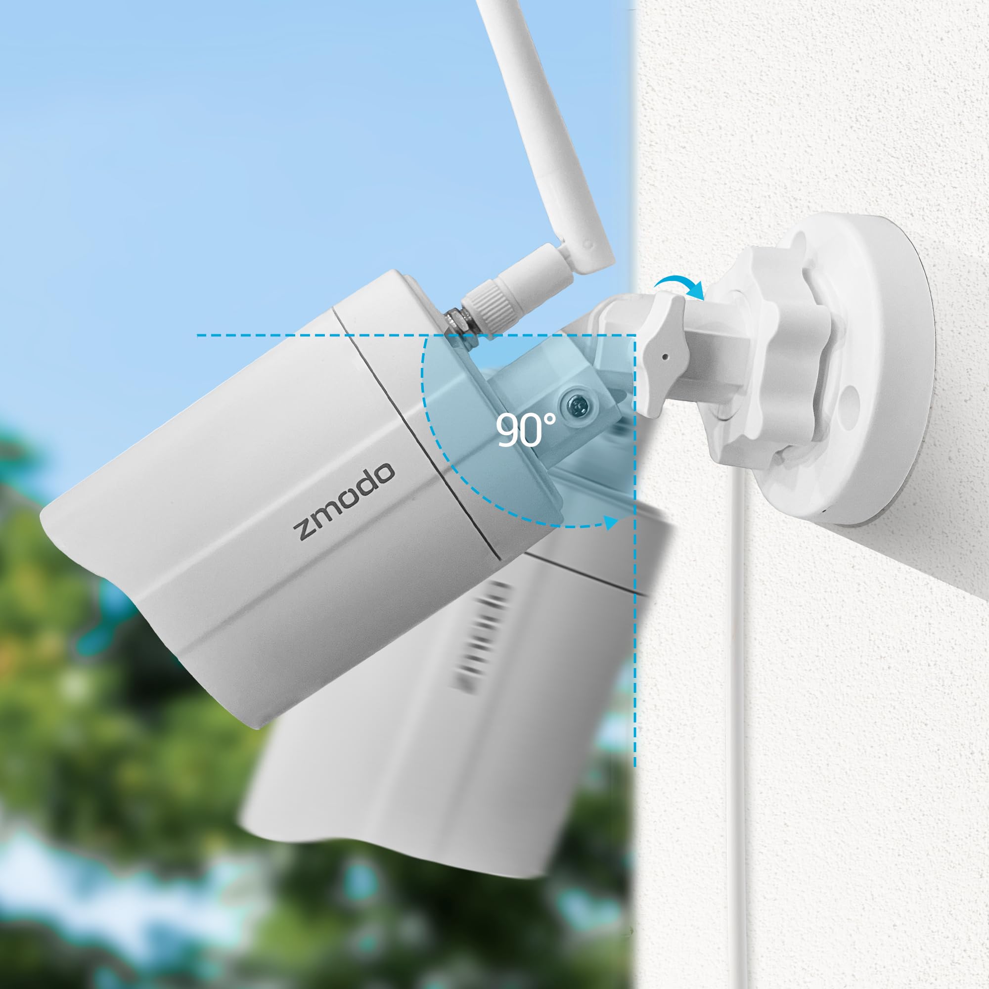 Zmodo 1080p Full HD Outdoor Wireless Security Camera System - 4 Pack Smart Home WiFi IP Cameras with Night Vision, Plug-in, Alexa Compatible for Indoor/Outdoor Use | Monitor Your Home, Yard & Business 24/7