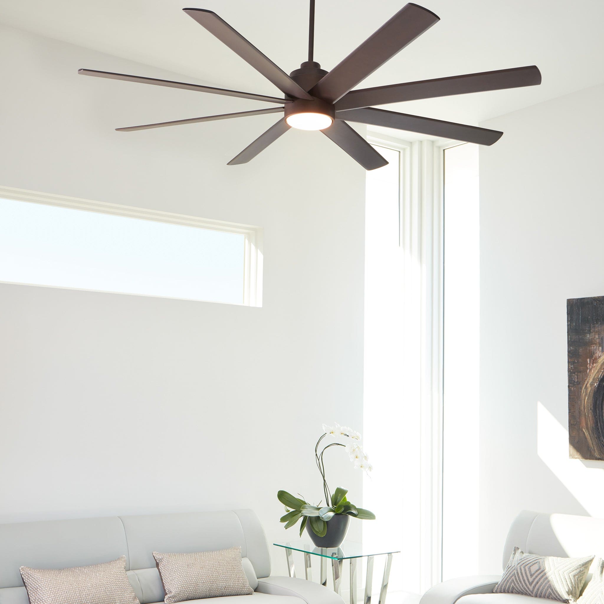 Oxygen COSMO 3 100 22 70-Inch Large Ceiling Fan with 6-Speed Reversible Motor, Damp Rated & Oiled Bronze Finish - Perfect for Living Room, Bedroom, or Outdoor Covered Patio