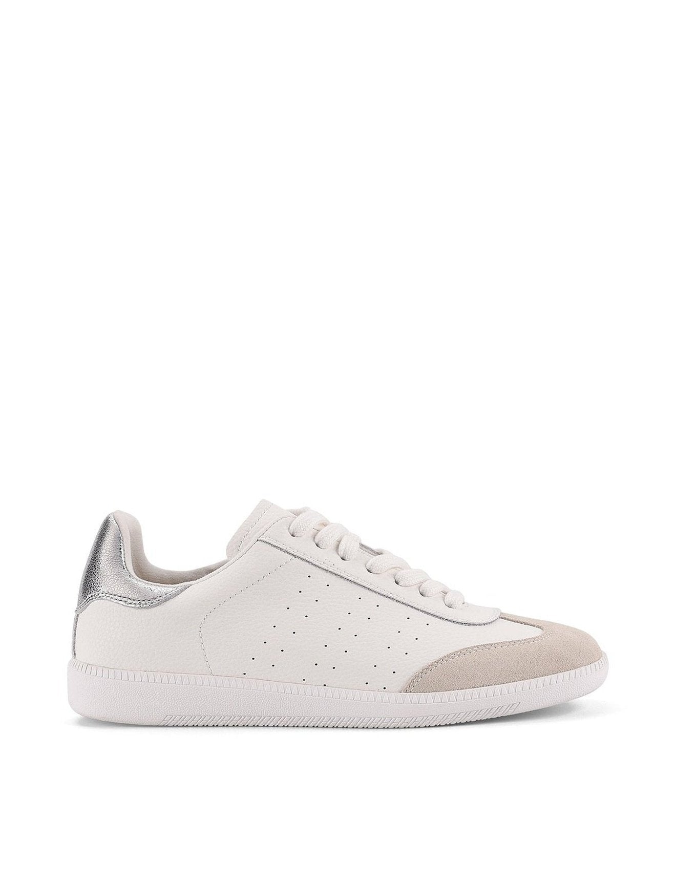 Sutton White & Silver Leather Cupsole Sneakers for Men & Women - Comfortable Casual Walking Shoes for Everyday Wear, Gym, and Street Style