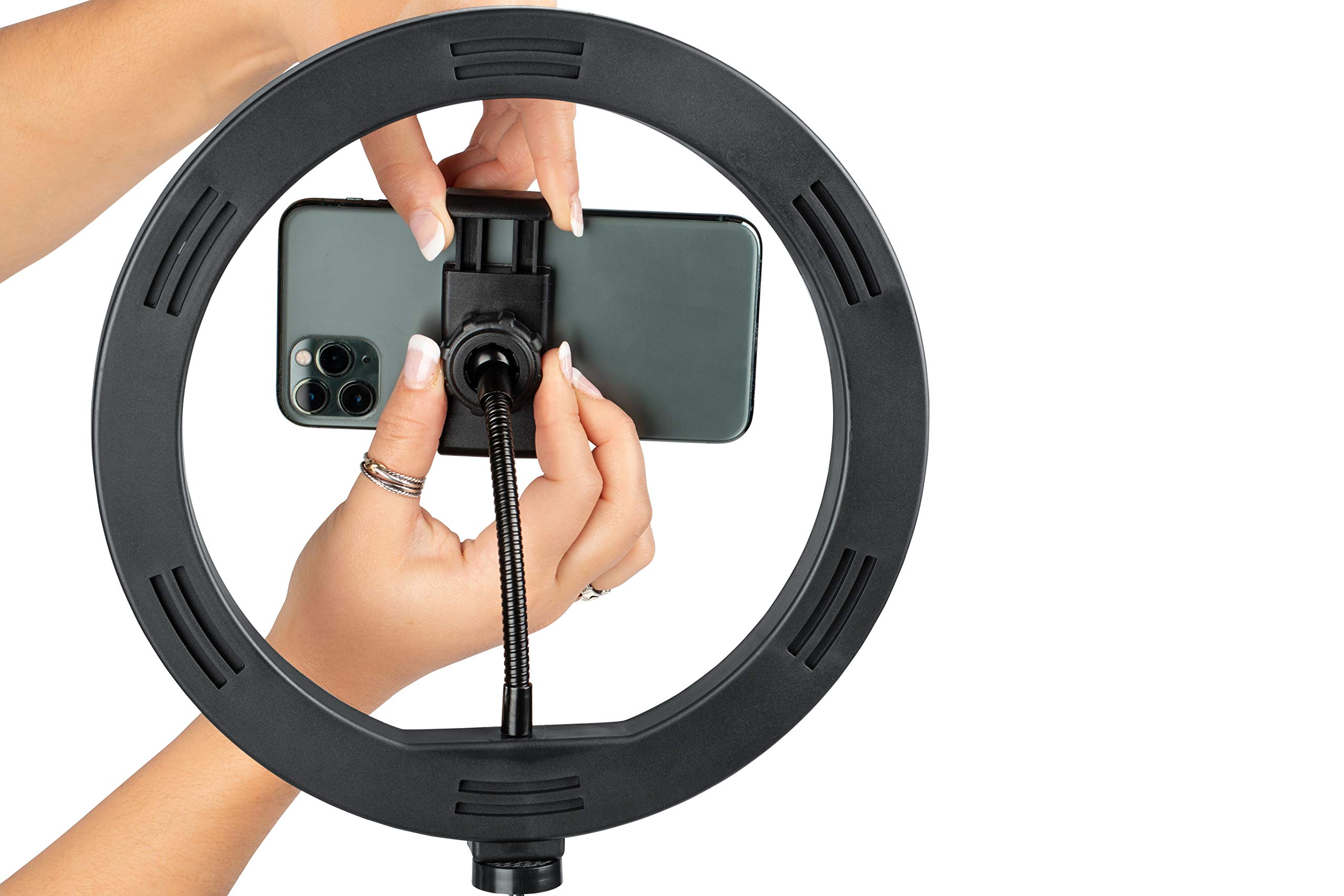Gator ID Series Ring Light for Content Creators - Black | Perfect for YouTube & TikTok Videos