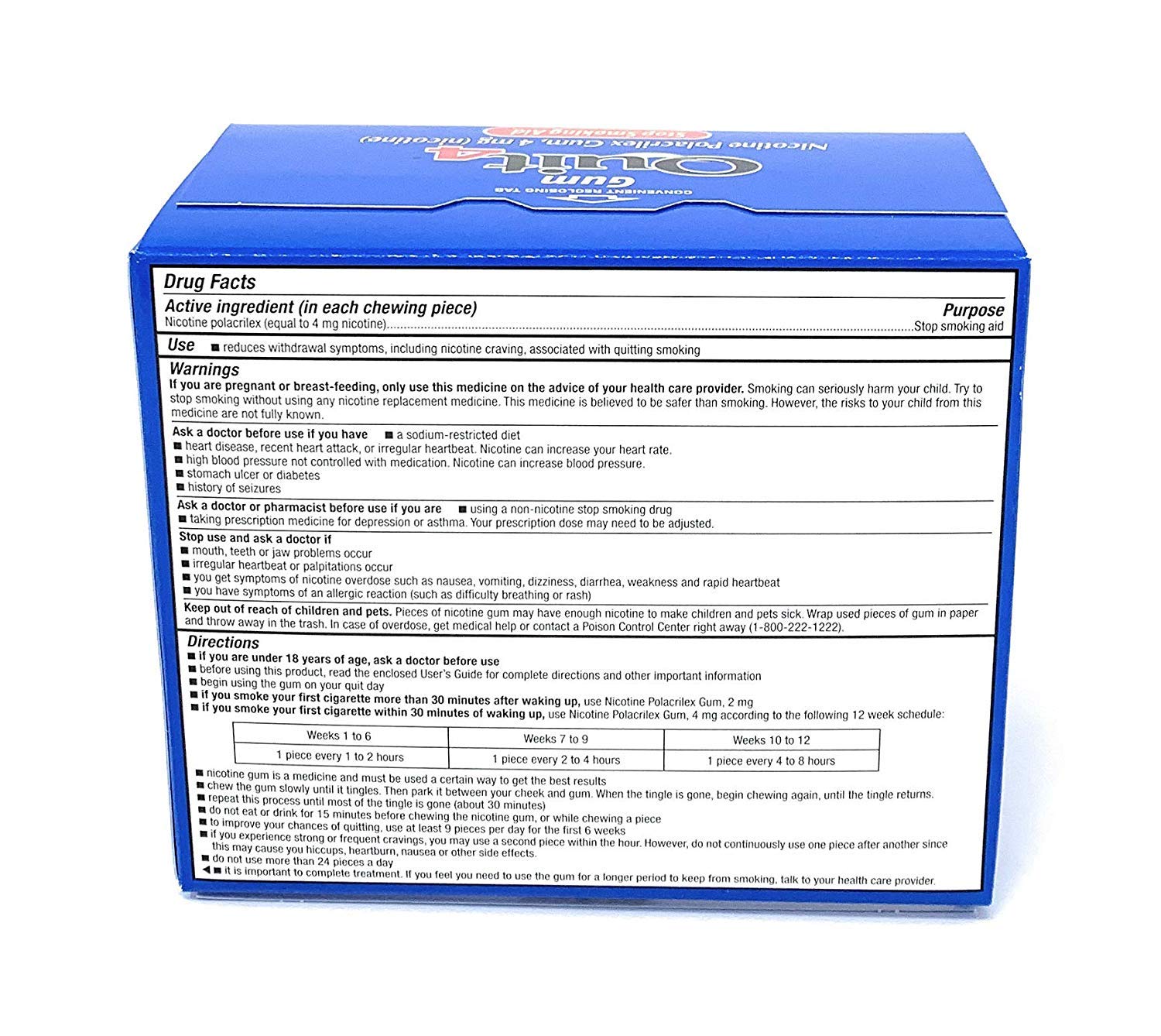 Kirkland Signature Nicotine Gum 4mg 190 Pieces - Stop Smoking Aid, Mint Flavor for Craving Relief | Quit Smoking Support for Home, Work & Travel