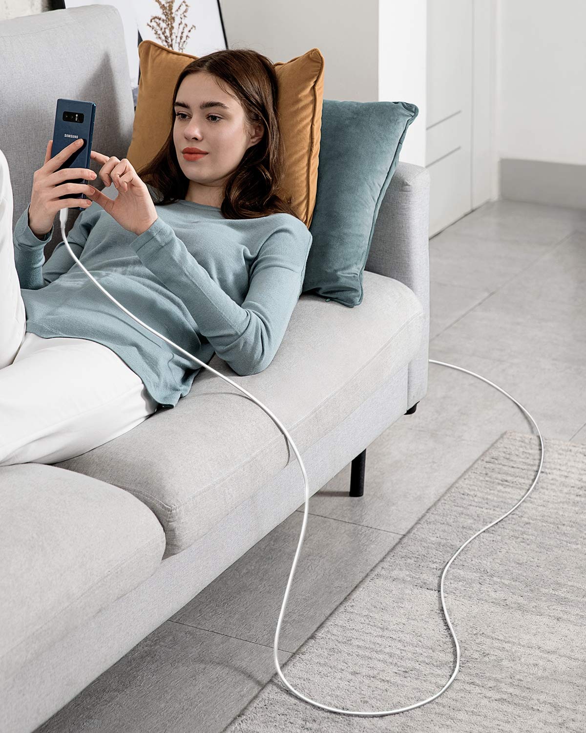 Anker Powerline III USB-C to USB-C 2.0 Fast Charging Cable (10ft, 60W) - Compatible with MacBook Pro 2020, iPad Pro 2020, Nintendo Switch, Samsung Galaxy S20/S9/S8 Plus, Google Pixel - White | Perfect for Home, Office & Travel Charging