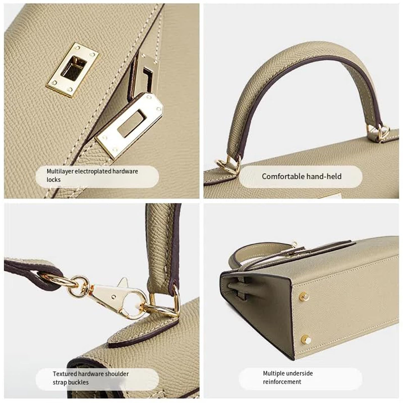 2024 New Women's Genuine Leather Crossbody Shoulder Bag - Mini Small Designer Handbag, Lightweight Purse for Daily Use, Work, Travel & Shopping