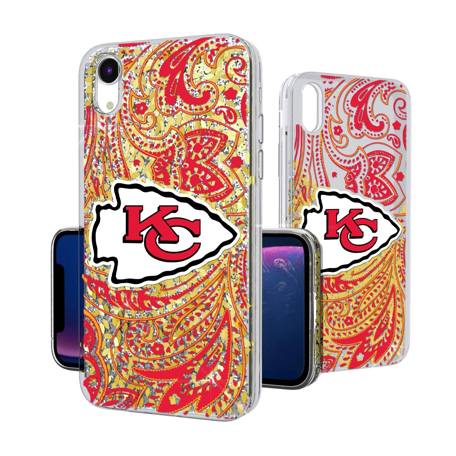 NFL iPhone Case with Paisley Glitter Design - Custom Printed Protective Phone Cover for Football Fans | Perfect for Game Day & Everyday Use
