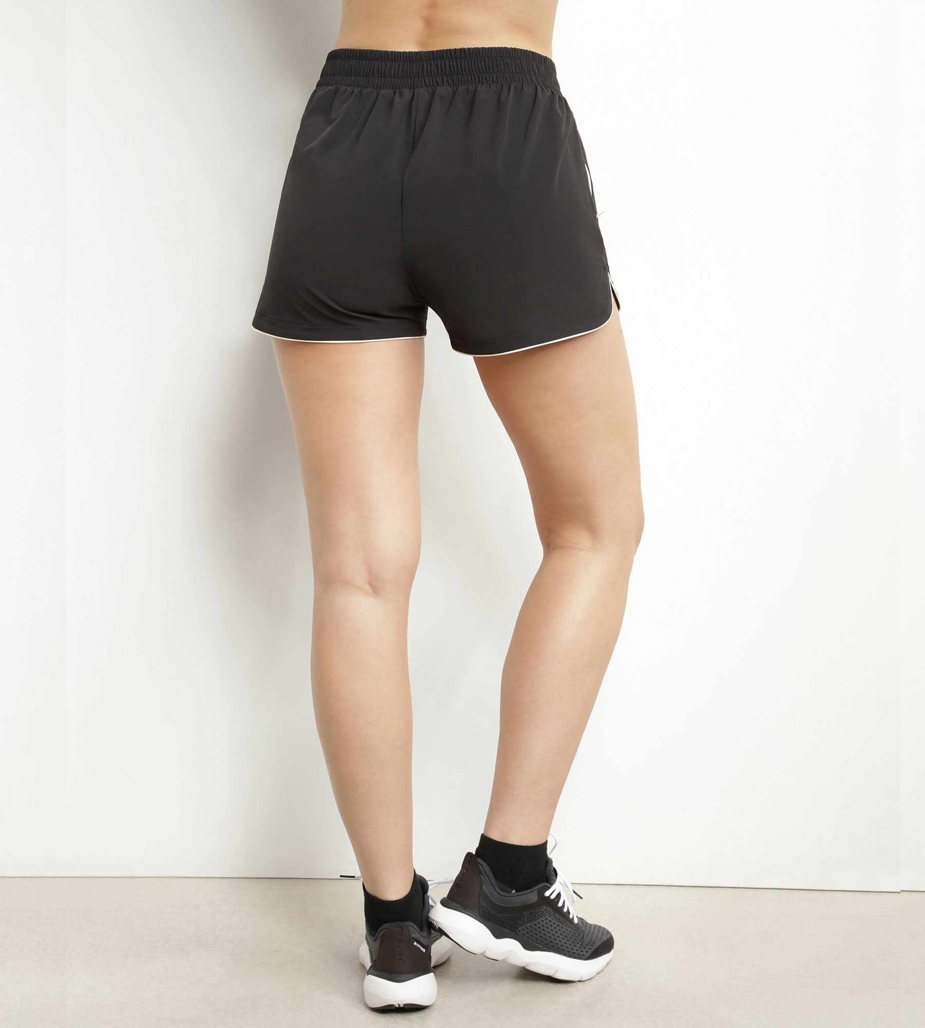 Black Viscose Women's Sports Shorts by Dim Move - Perfect for Yoga, Running & Gym Workouts