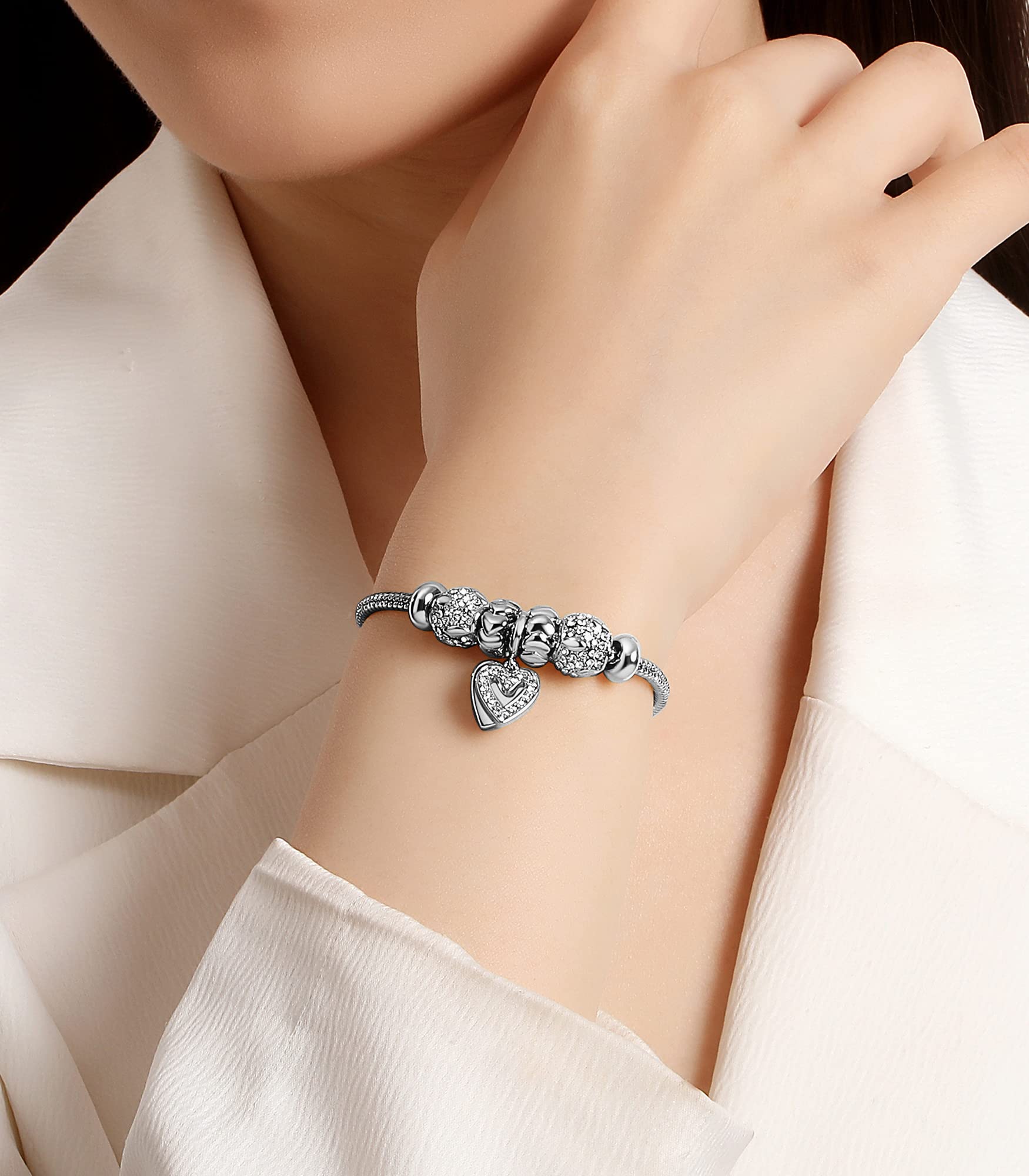 14K Gold Plated Charm Bracelet for Women - Elegant Adjustable Symbol Bracelet with Meaningful Charms, Perfect Gift for Mother's Day, Birthday, Anniversary (For Mom, Wife, Her) - Ideal for Everyday Wear, Special Occasions & Gift Giving