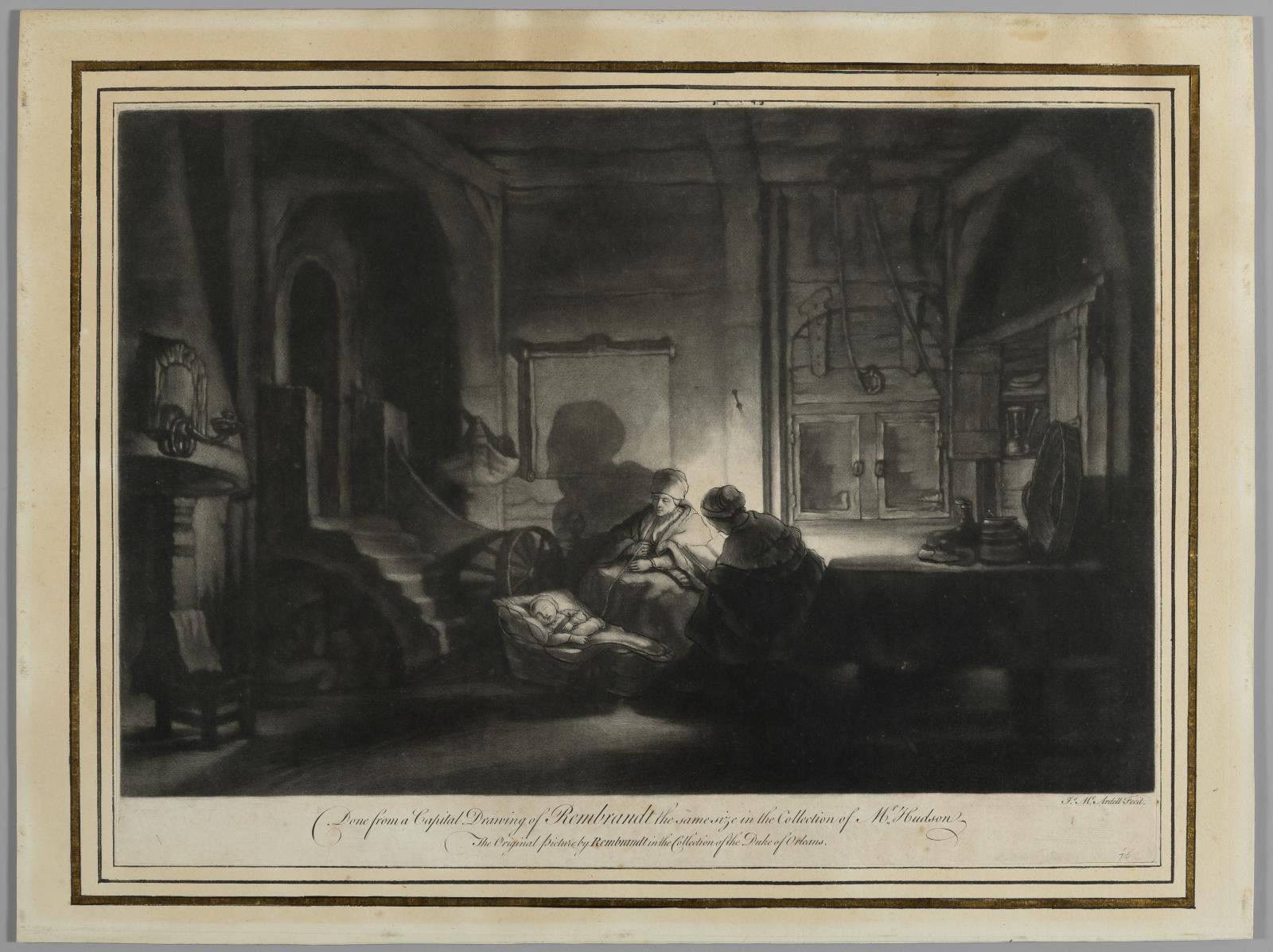 The Holy Family at Night by James McArdell - Classic Religious Art Print for Home Decor, Church & Meditation Spaces
