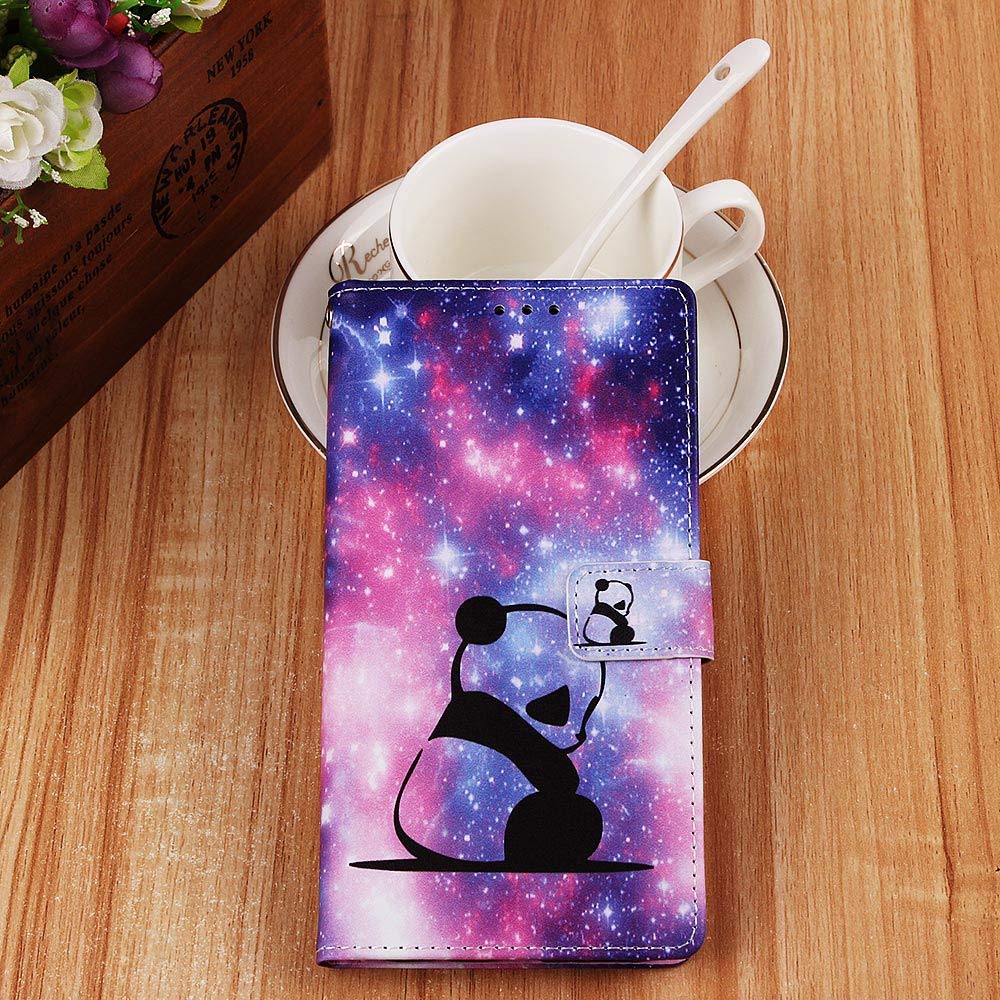 Premium PU Leather Magnetic Flip Case for iPhone 8/7/6S/6 - Shockproof Wallet Cover with Credit Card Slots & Stand | Stylish Panda Baby YB-XC Design | Perfect for Daily Use, Travel & Business Meetings