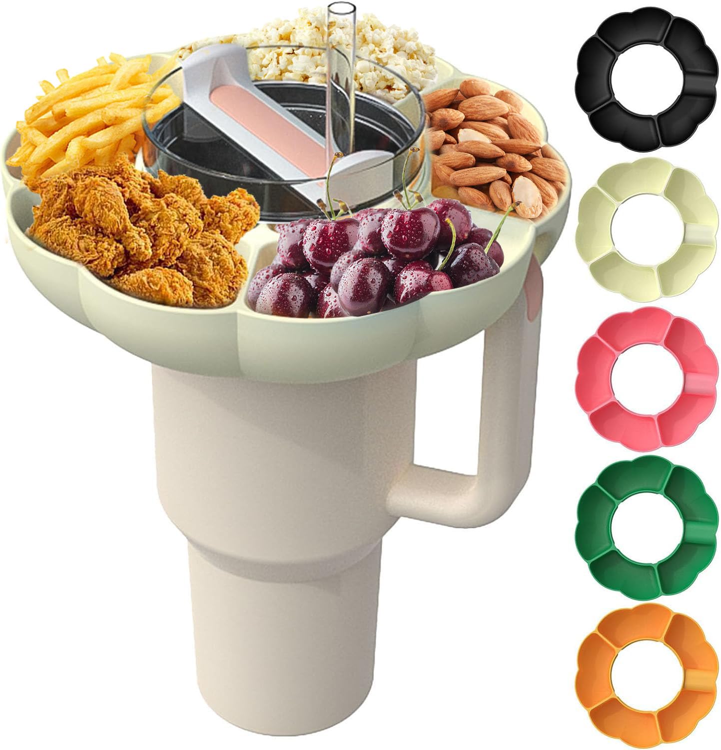 Stanley 40 oz Tumbler Snack Bowl - Silicone Snack Tray Accessory Compatible with 40 oz Cup with Handle - Perfect for Car Cup Holder, Movie Theater, Home & Outdoor Activities - Stanley Cup Accessories for Snacks On-The-Go