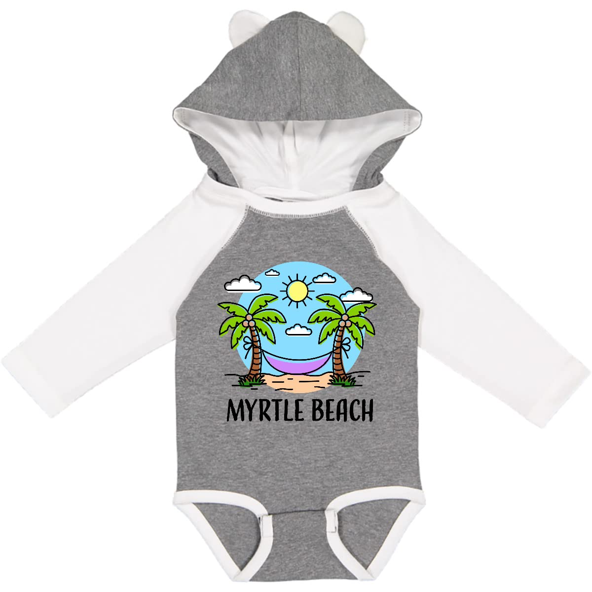 Inktastic Summer Vacation in Myrtle Beach Long Sleeve Baby Bodysuit - Soft Cotton Onesie for Beach Trips & Family Vacations
