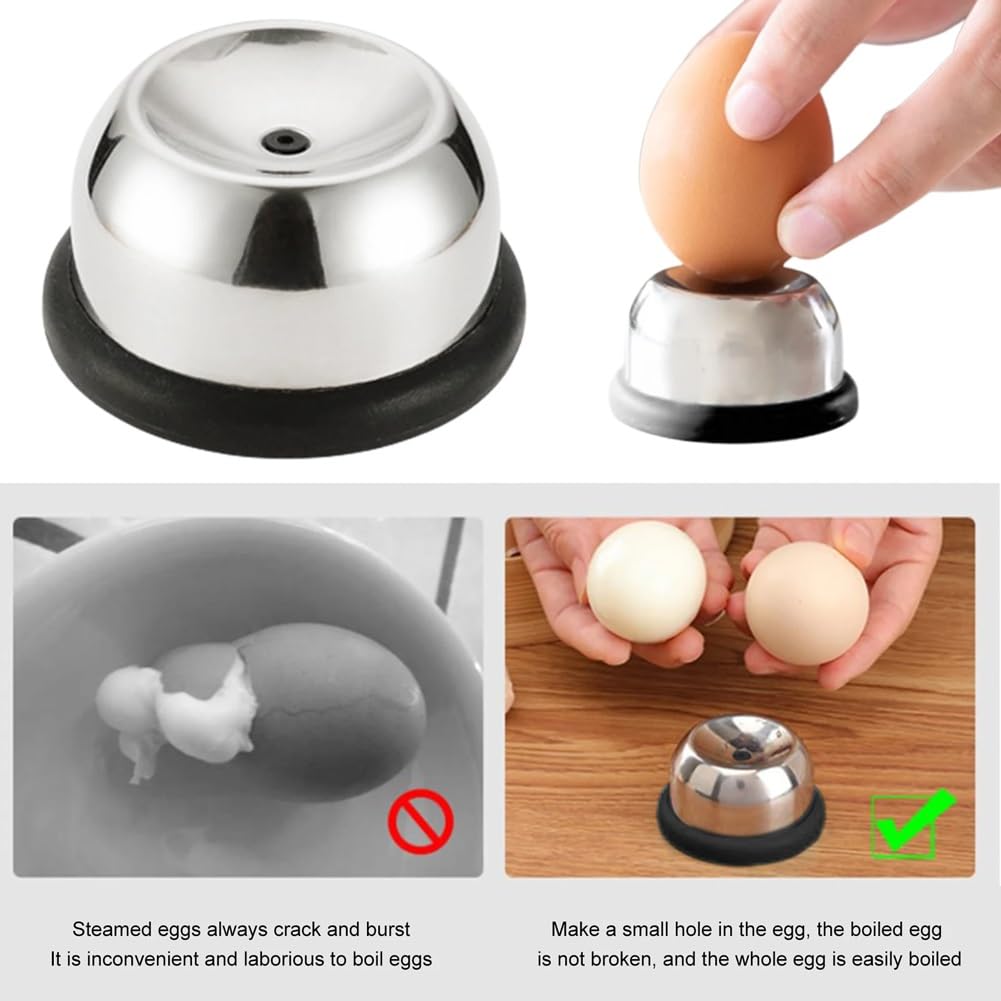 2 Pack Stainless Steel Egg Piercer - Sharp Needle Egg Punch Tool for Easy Peeling Hard Boiled Eggs | Anti-Rust Egg Poker with Sturdy Base | Prevents Shell Cracking | Perfect for Kitchen, Breakfast Prep & Cooking