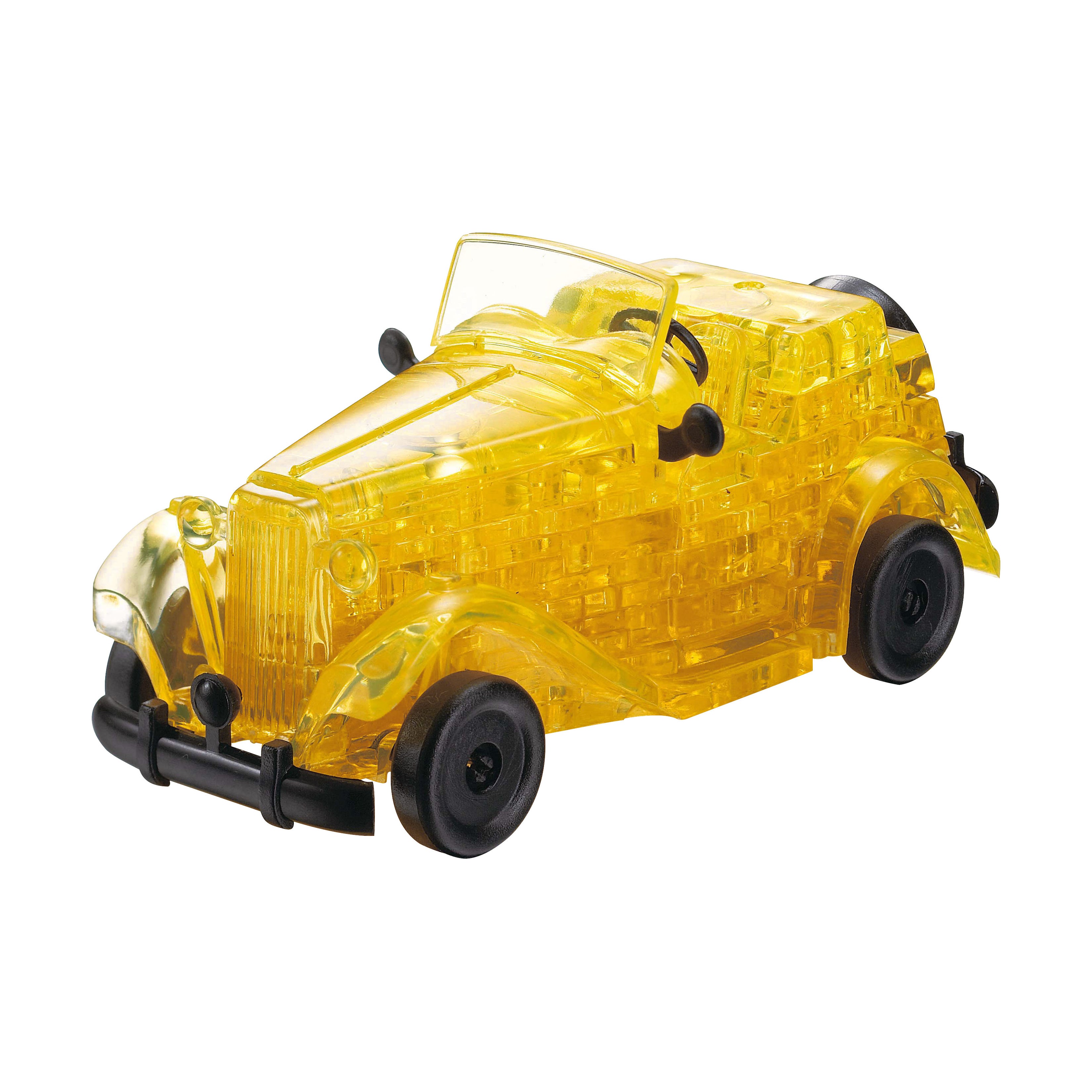 Classic Car Yellow 3D Crystal Puzzle - 53 Piece Brain Teaser for Adults & Teens - Perfect for Stress Relief, Home Decor & Gift Giving