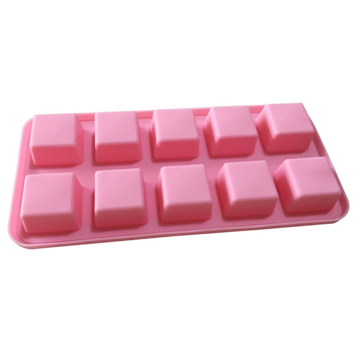 Allforhome 10-Cavity Silicone Chocolate Molds - Handmade Soap, Dessert, Candy & Biscuit Molds - Reusable Ice Cube Tray for Baking, DIY Crafts & Party Treats