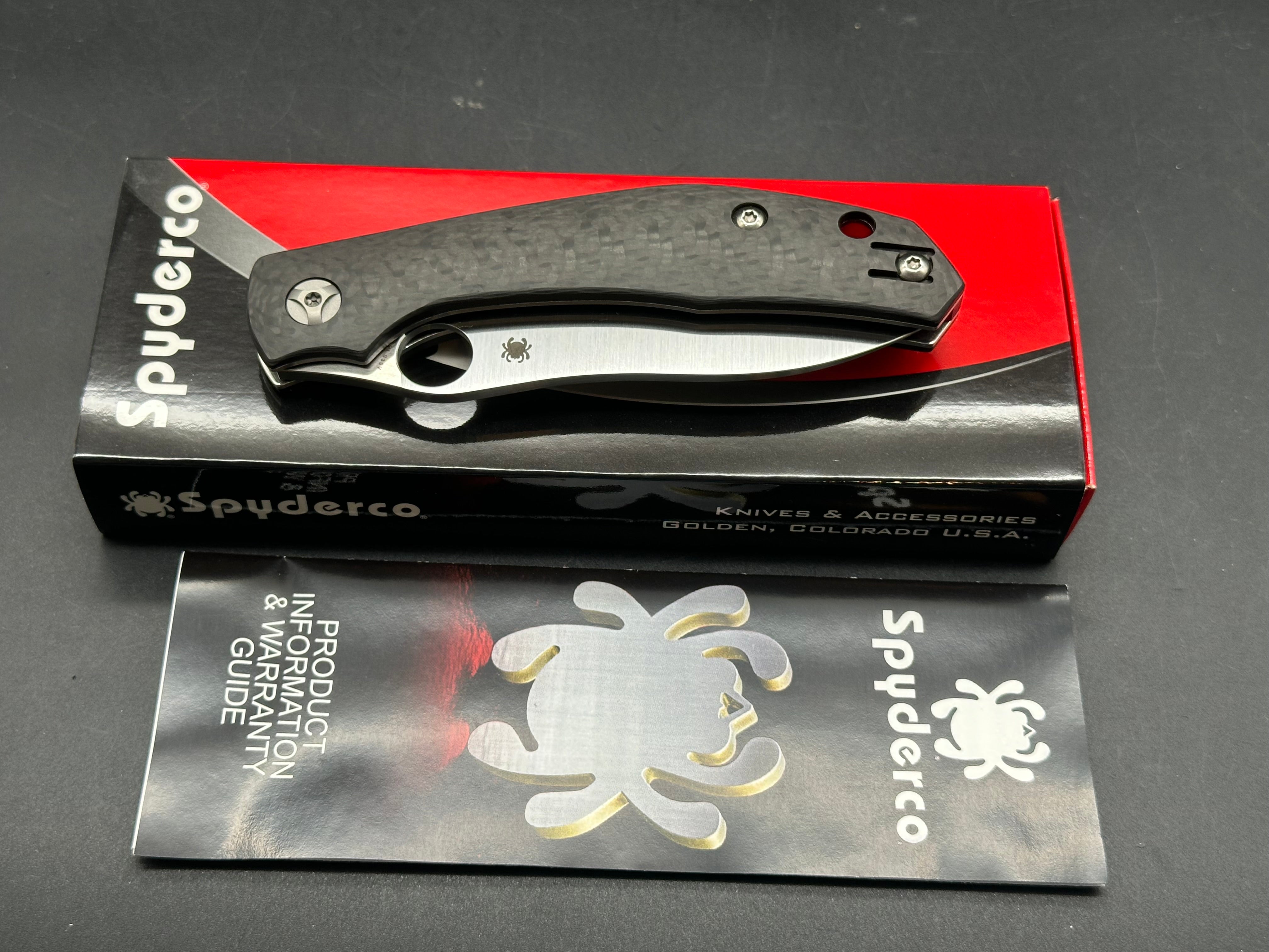 Spyderco Kapara Carbon Fiber Folding Knife with S30V Stainless Steel Blade - EDC, Outdoor, Camping & Everyday Carry