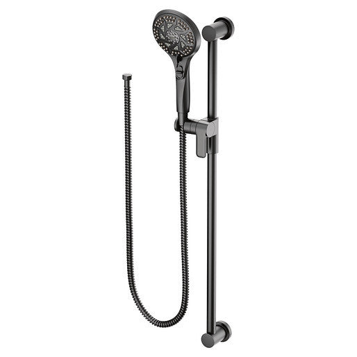 Moen 3671EPBL 5-Function Eco Performance Hand Shower with Slide Bar in Matte Black - Perfect for Bathroom Renovation & Water-Saving Shower Experience