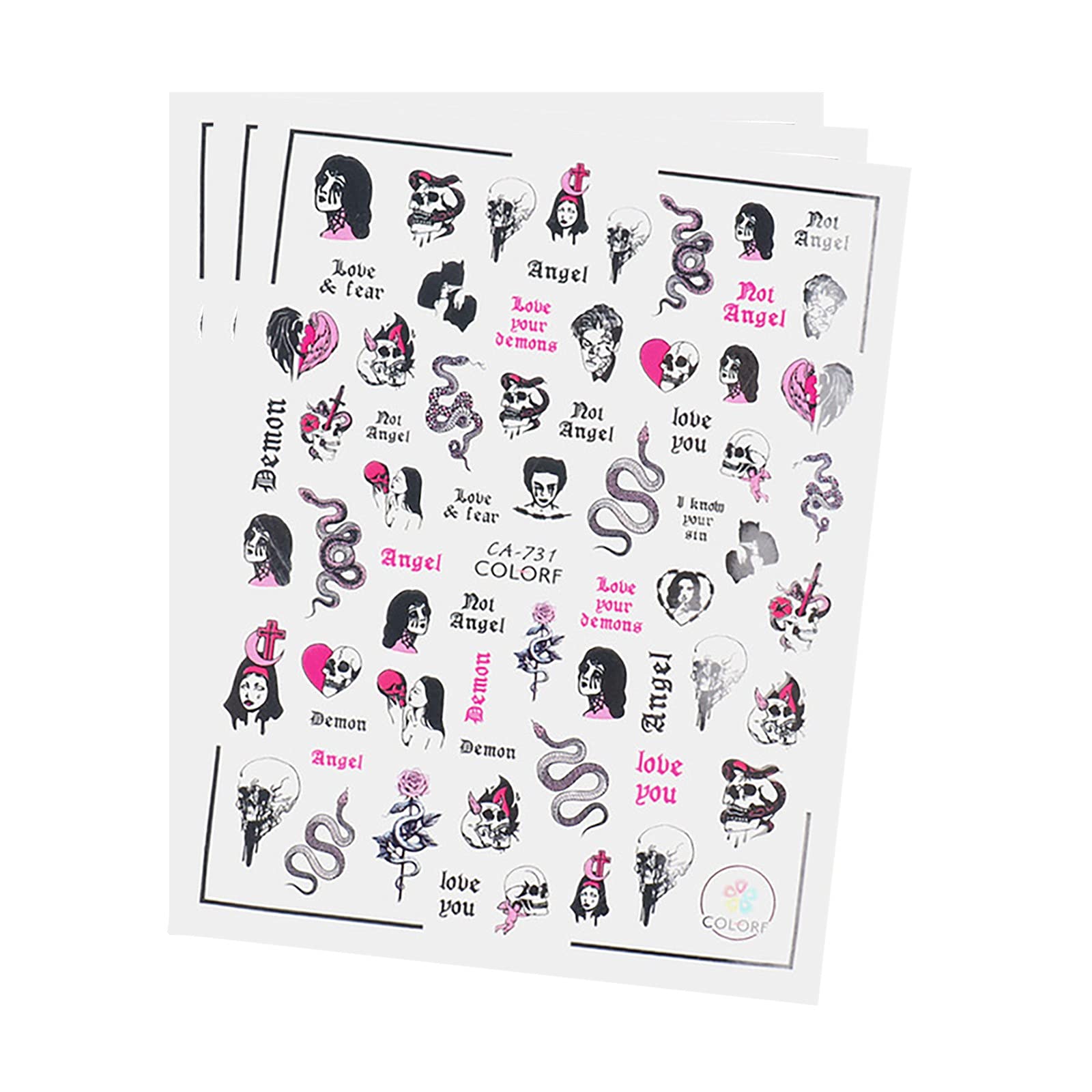 Rvikurc Waterproof Halloween Nail Stickers - US Navy Color Street Nail Decals (Size C, One Size) | Perfect for Halloween Parties, Costume Events & Nail Art Enthusiasts