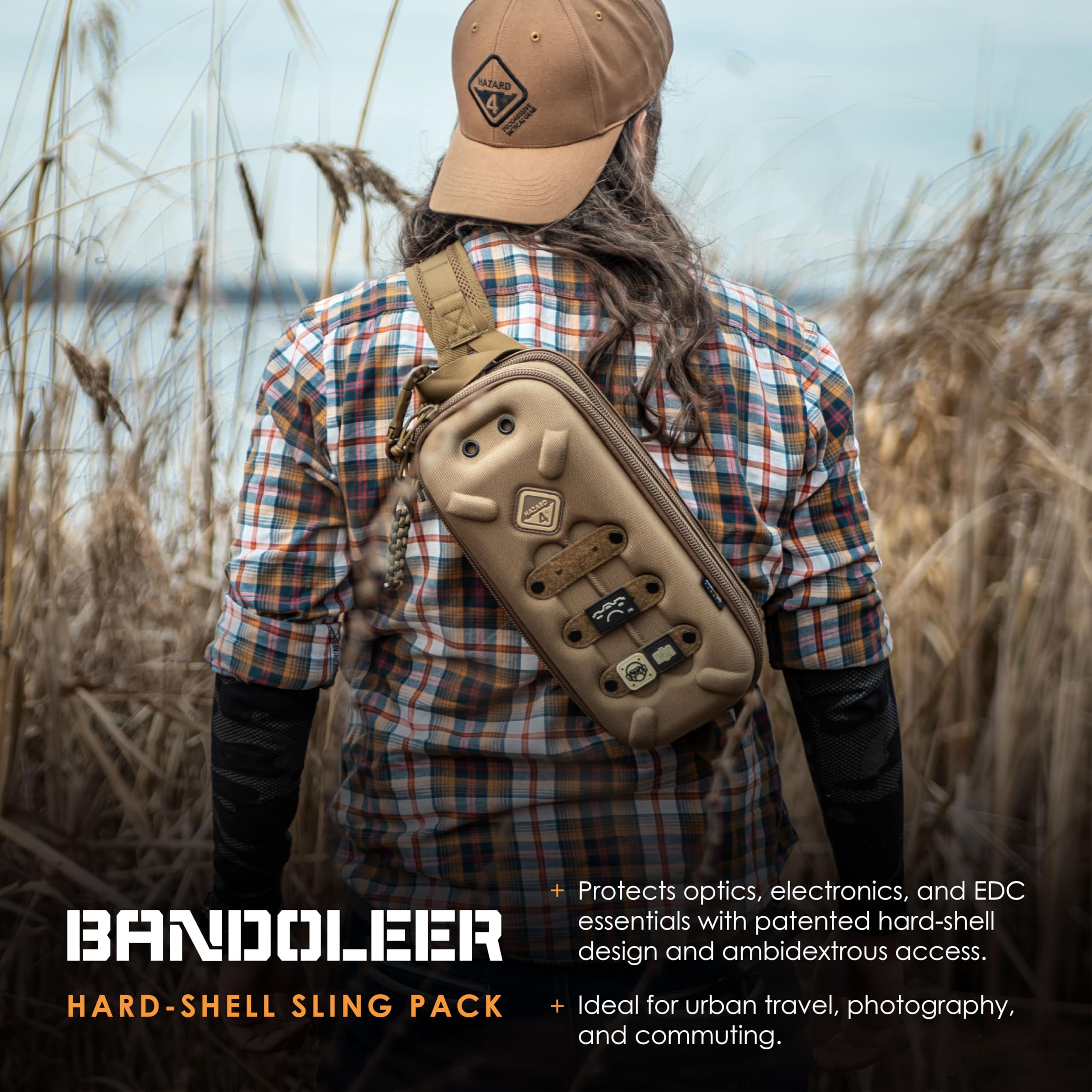 HAZARD 4 Bandoleer Tactical Sling Bag - Compact EDC & CCW Crossbody Pack - Black - Perfect for Outdoor Adventures, Hiking, and Everyday Carry