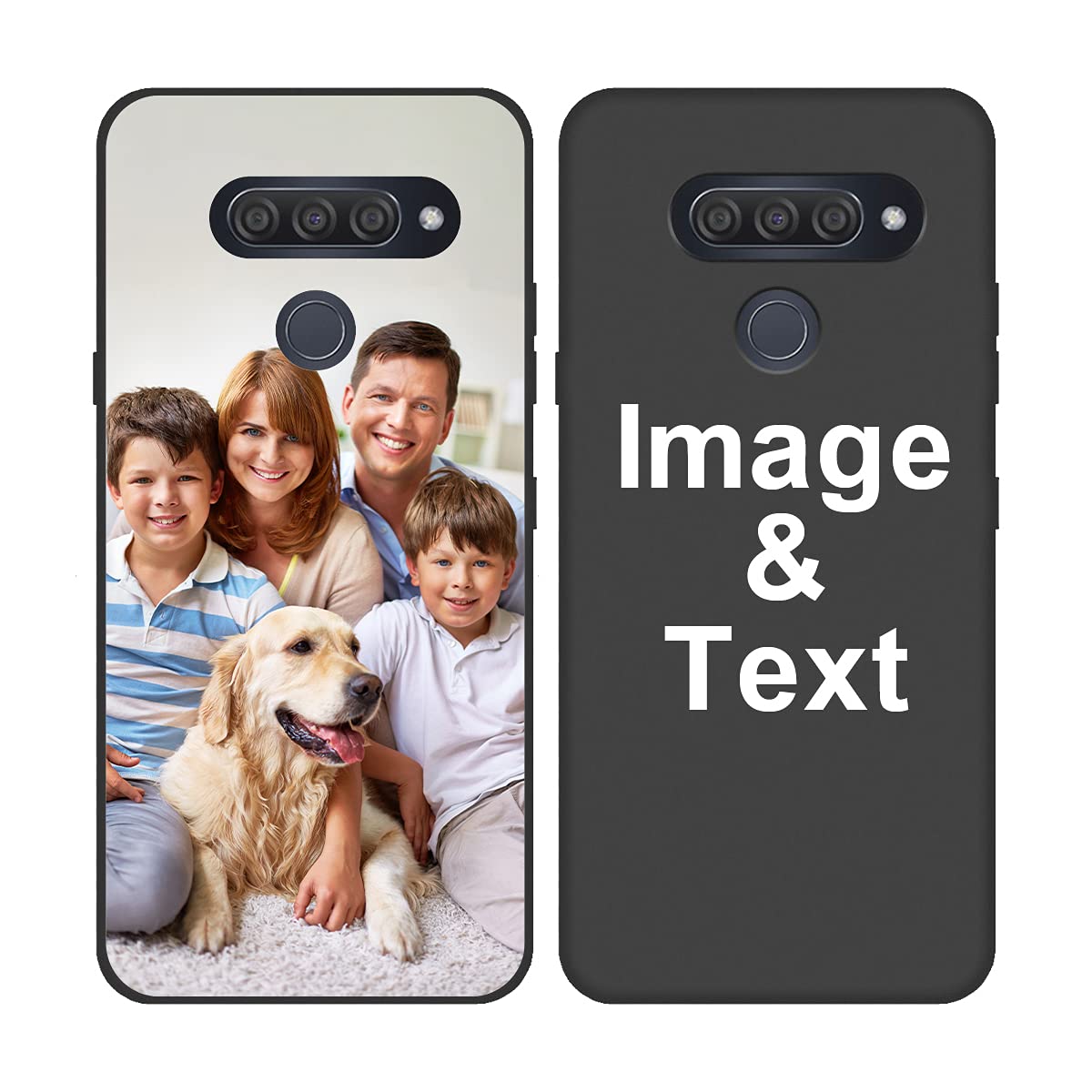 Customized LG Q70 Photo Case - Personalized Picture Shockproof Silicone Cover with Soft Candy Design | Perfect Christmas Birthday Thanksgiving Gift | Protective Phone Case for Daily Use, Travel & Special Occasions (Black)