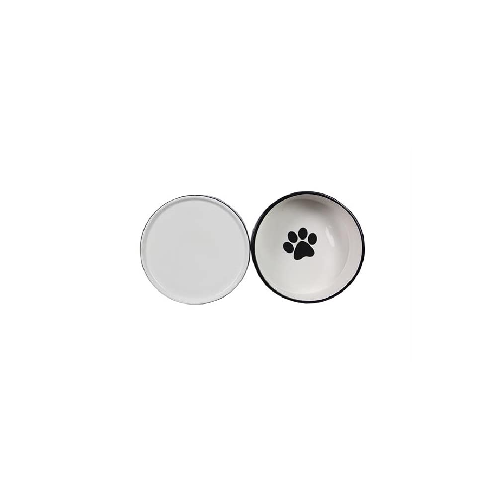 Youngs 21310 Ceramic Pet Food and Water Bowl Set - 2 Pack, Durable Non-Slip Design for Dogs and Cats - Perfect for Indoor and Outdoor Feeding