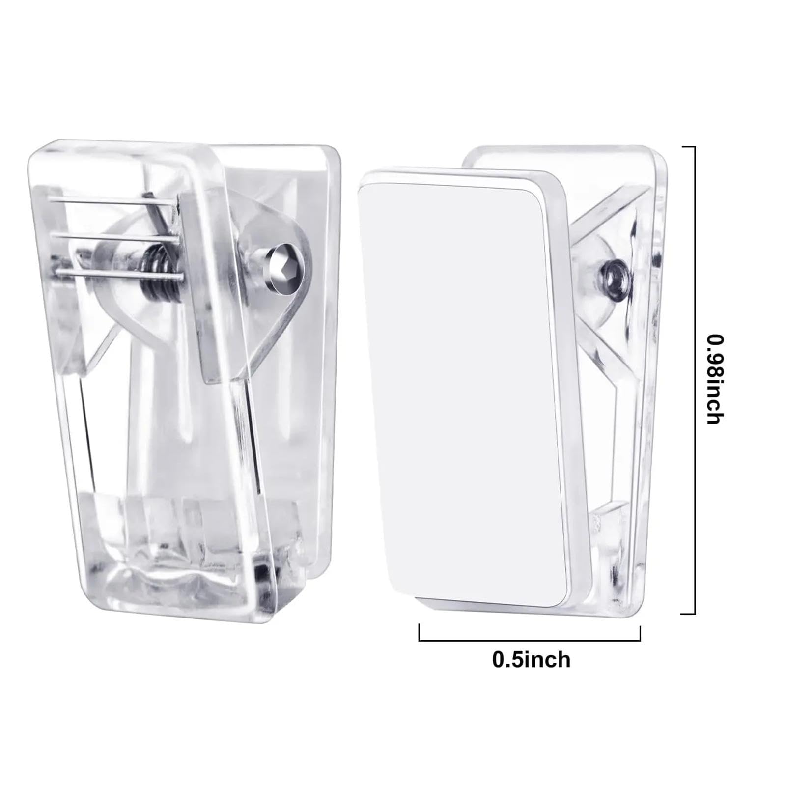 DYNWAVE 100Pcs Clear Photo Hanging Clips - Small Decorative Paper Clips for Displaying Photos, Posters, Documents - Self-Adhesive Single Side Glue - Perfect for Home Office, Birthday Decor & Wall Art Organization