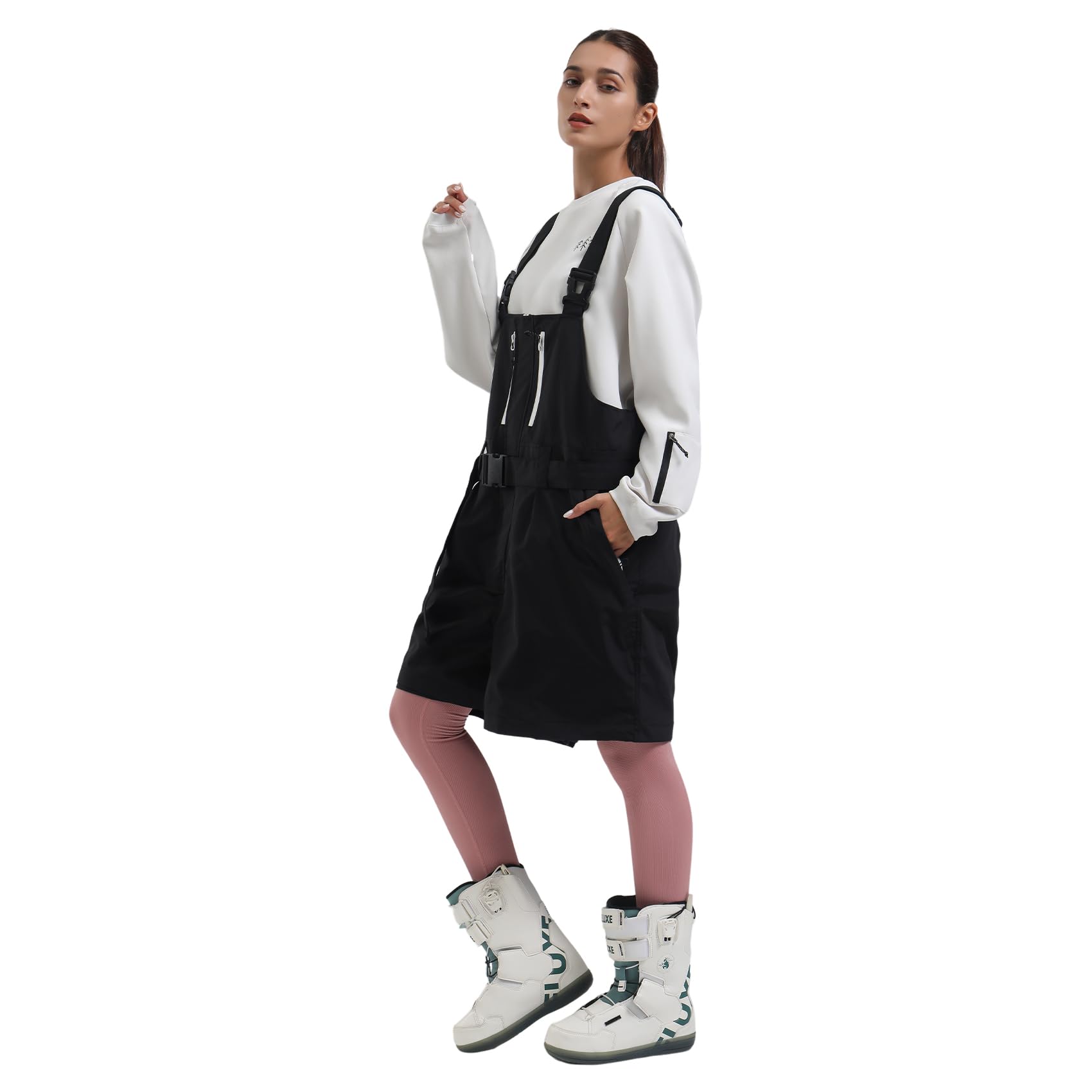 **Men's & Women's Waterproof Windproof Insulated Snowboard Bib Overalls - Loose Fit Ski Pants for Winter Sports & Snowboarding**    *(Perfect for Skiing, Snowboarding & Cold Weather Outdoor Activities)*