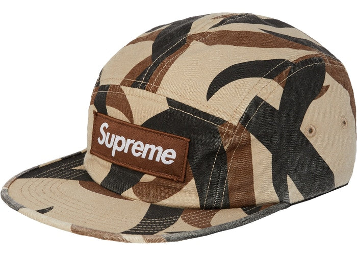 Supreme Military Camp Cap (FW19) Tan Tribal Camo - Stylish Army Hat for Men, Streetwear Fashion Accessory - Perfect for Outdoor Adventures, Urban Street Style & Hip-Hop Fashion