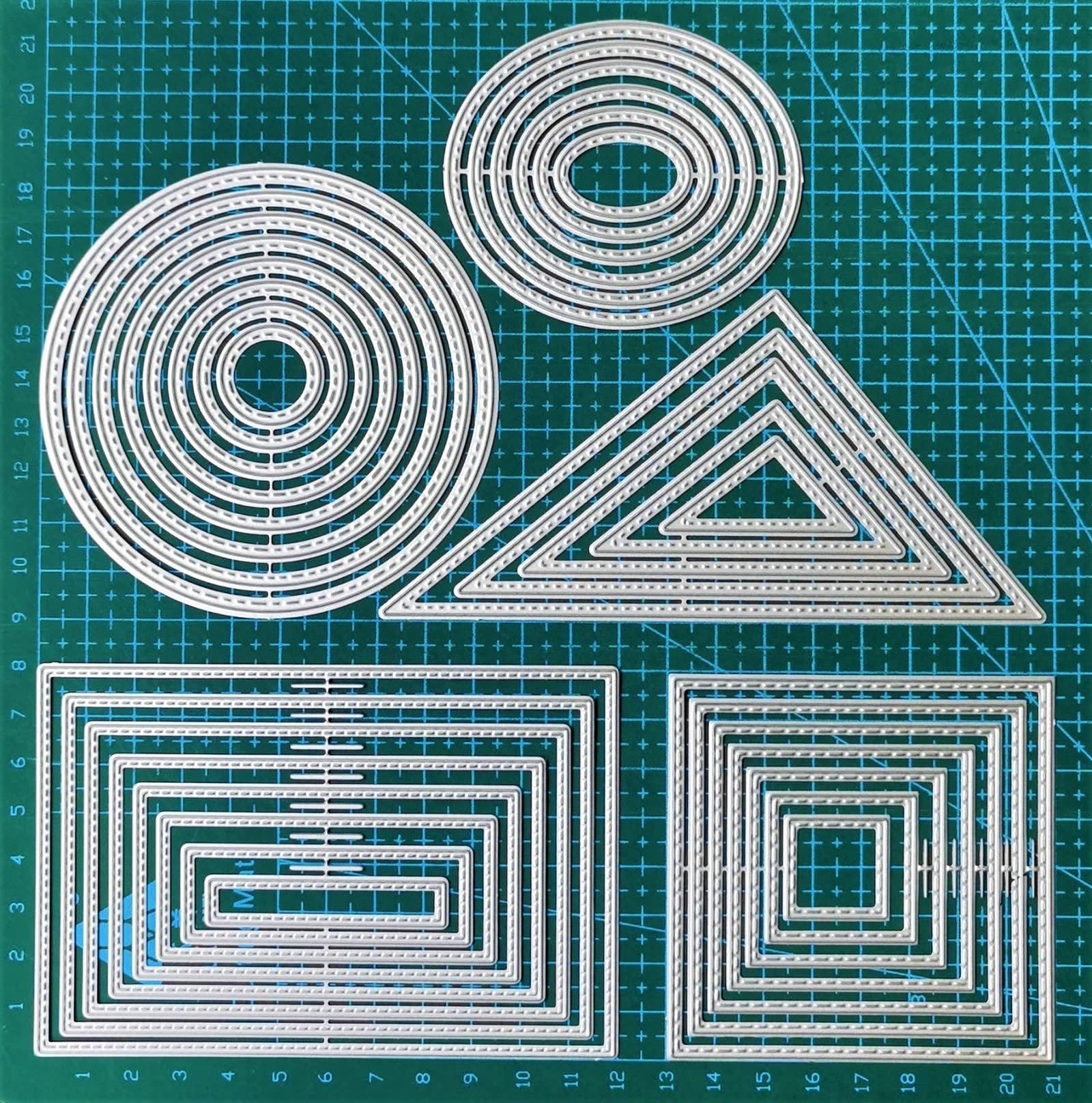 Premium Metal Cutting Dies Set - Triangle, Square, Rectangle, Round & Ellipse Shapes for DIY Scrapbooking, Card Making, Paper Crafts | Perfect for Albums, Greeting Cards, Home Decor Projects