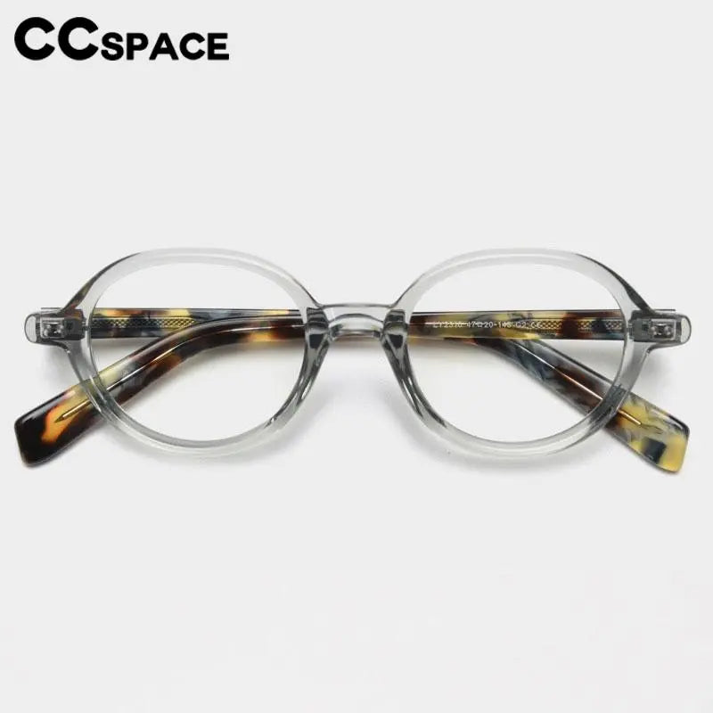 CCspace Women's Full Rim Oval TR90 Titanium Eyeglasses Frame 56970 - Lightweight & Durable Glasses for Work, Reading & Fashion