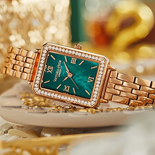 Victoria Hyde Women's Watch - Green Mother of Pearl Dial, Leather Strap for Office & Evening Wear