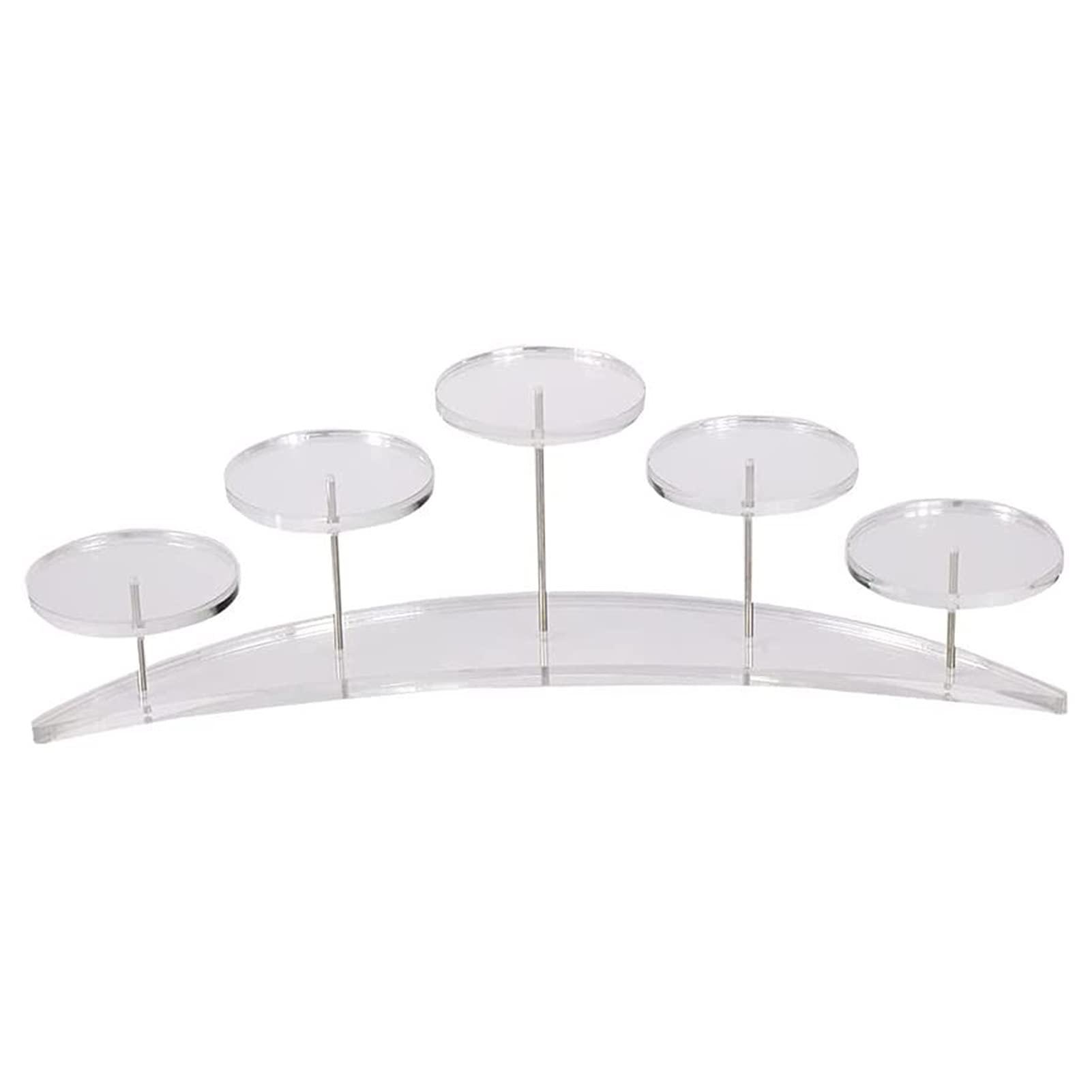 NUZYZ Crescent Acrylic Jewelry Display Stand - Multi-Layer Necklace & Earring Organizer Holder for Bedroom Dresser, Vanity, Boutique Store Showcase
